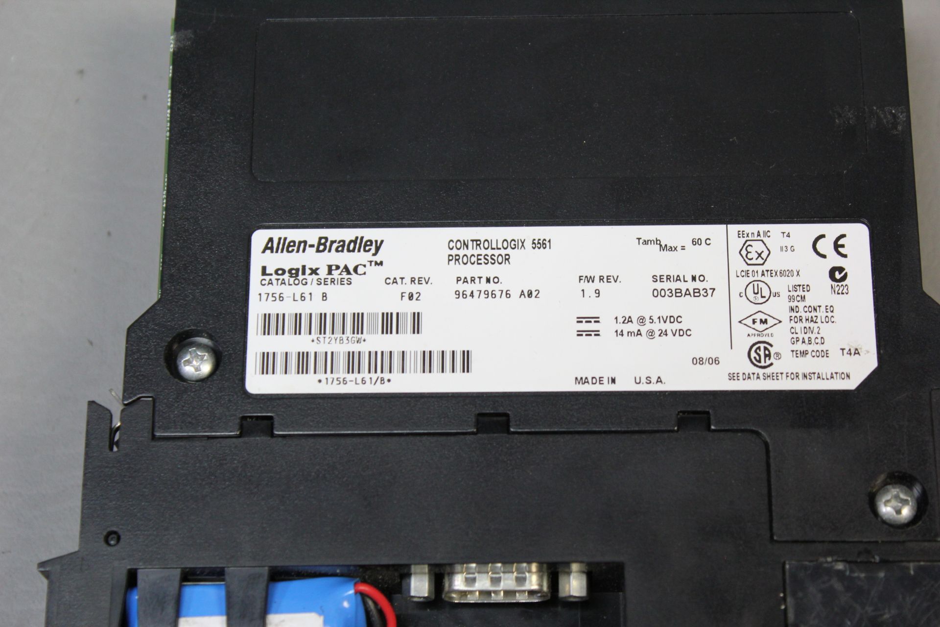 ALLEN BRADLEY CONTROLLOGIX 5561 PLC PCU - Image 3 of 4