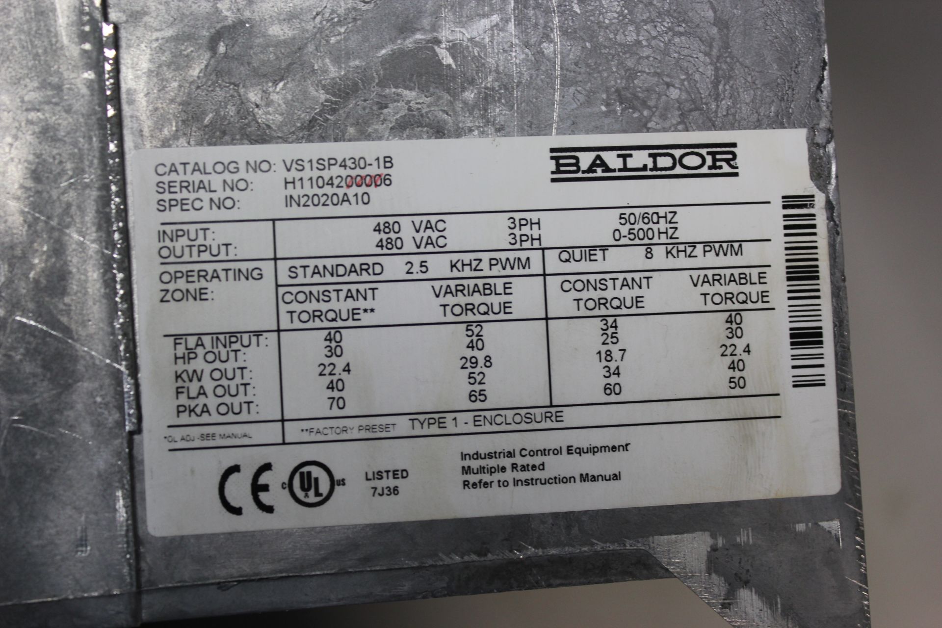 BALDOR 30HP VS H2 INVERTER DRIVE - Image 6 of 10