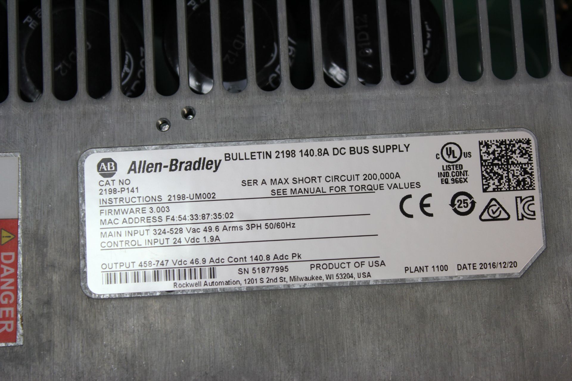 ALLEN BRADLEY KINETIX 5700 DC BUS POWER SUPPLY - Image 9 of 10