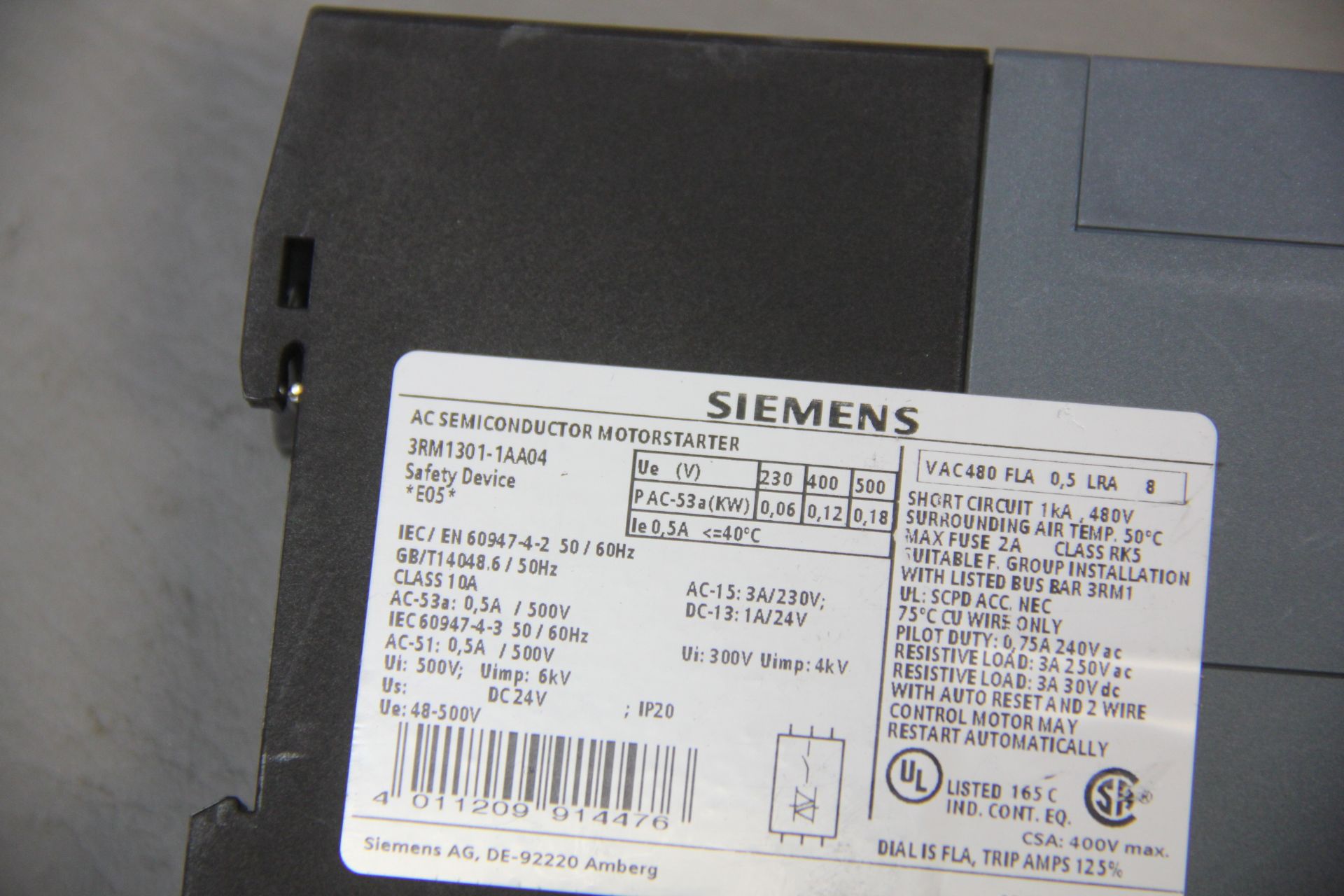 SIEMENS FAILSAFE AC SEMICONDUCTOR MOTOR STARTER - Image 4 of 4