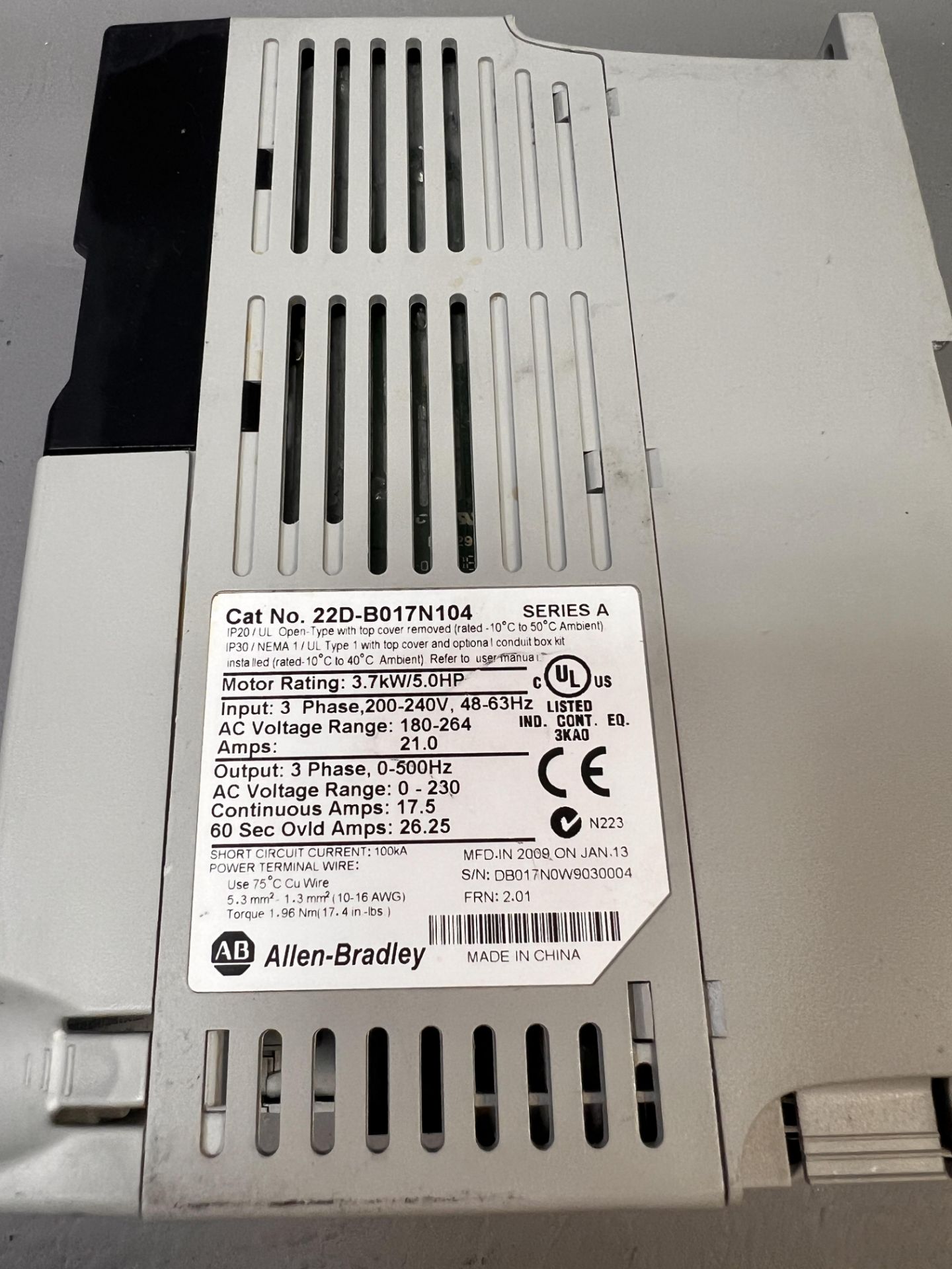 ALLEN BRADLEY POWERFLEX 4 AC DRIVE 5HP - Image 3 of 3