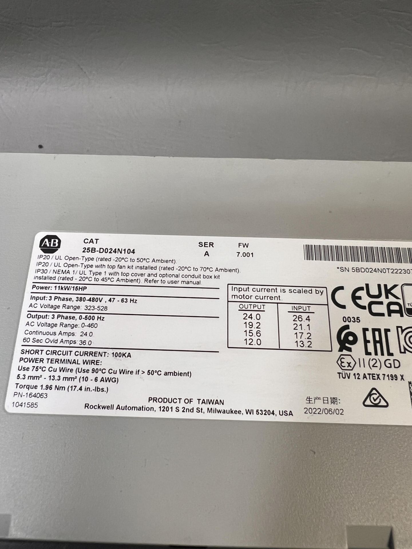 ALLEN BRADLEY POWERFLEX 525 AC DRIVE 15HP - Image 4 of 4