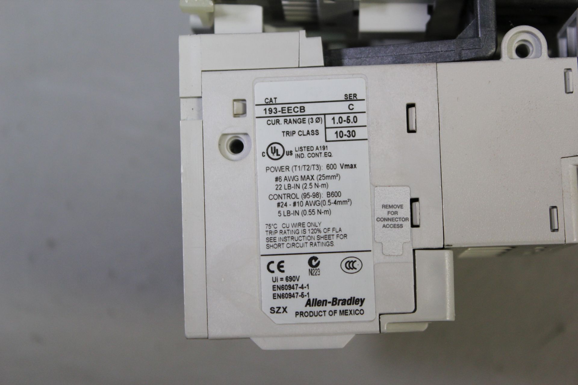 ALLEN BRADLEY REVERSING CONTACTOR WITH OVERLOAD RELAY - Image 5 of 5