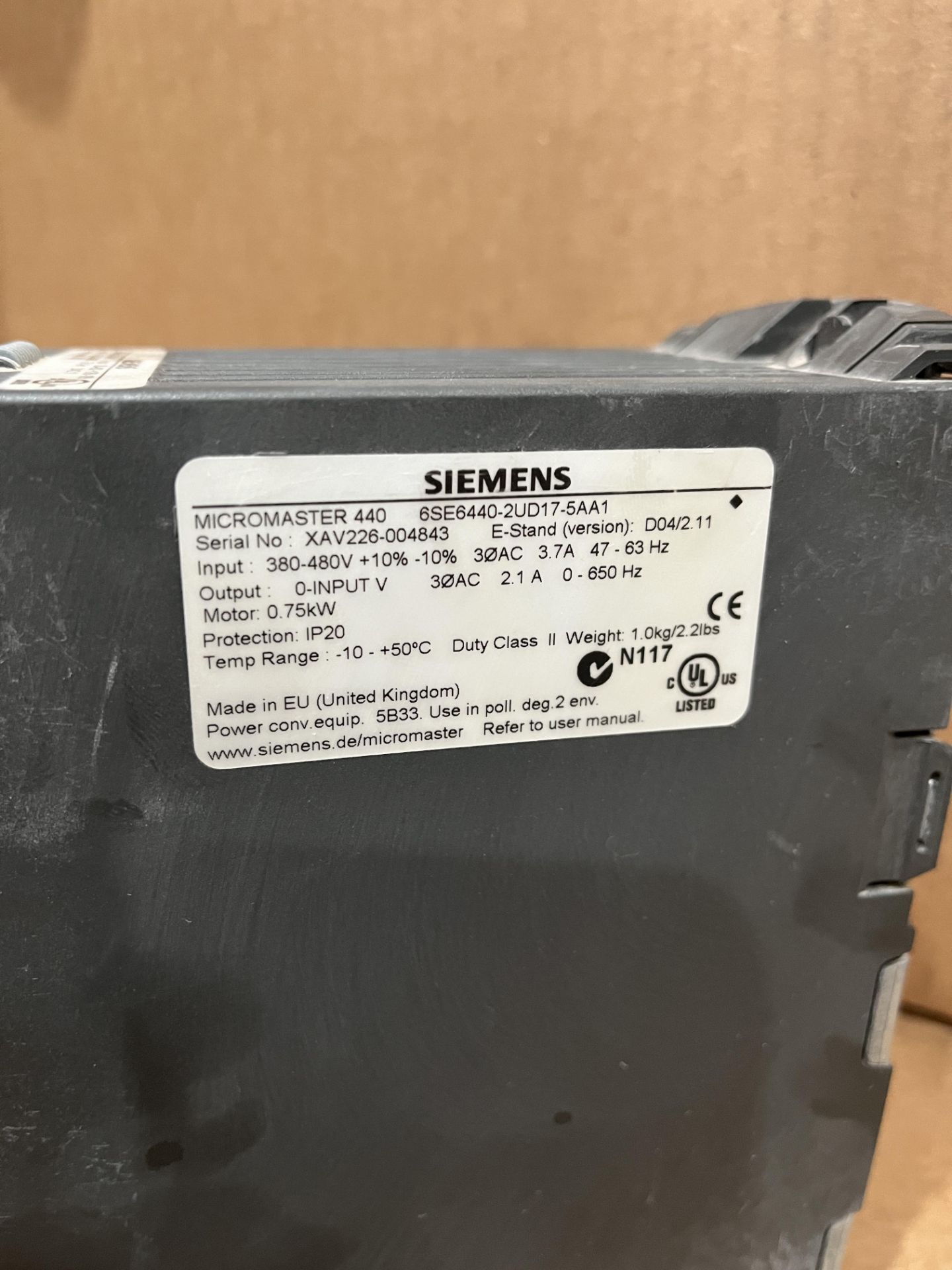 Siemens Micromaster 440 Inverter - Image 5 of 5