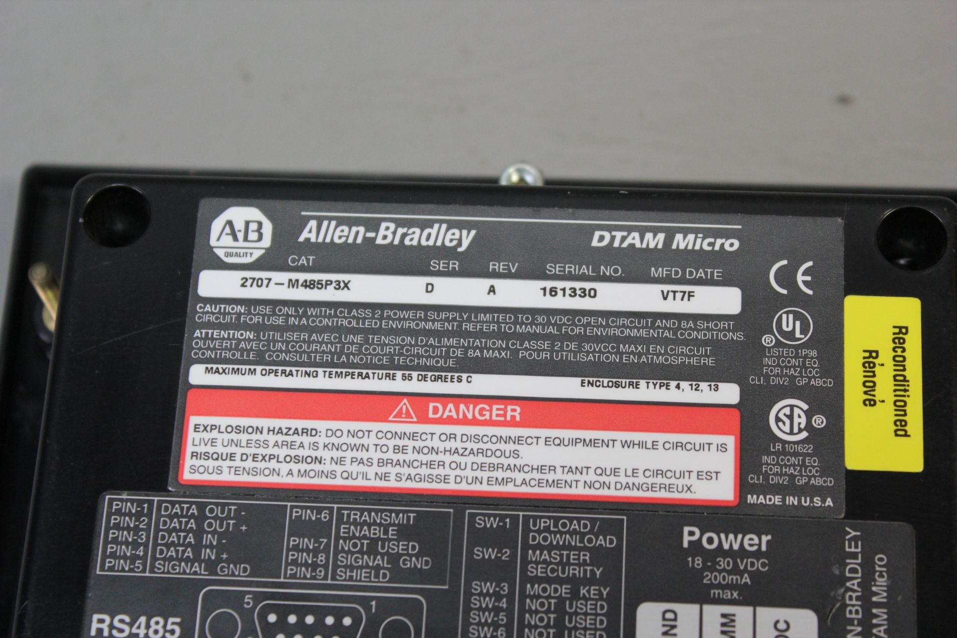 ALLEN BRADLEY DTAM MICRO DISPLAY HMI - Image 4 of 9