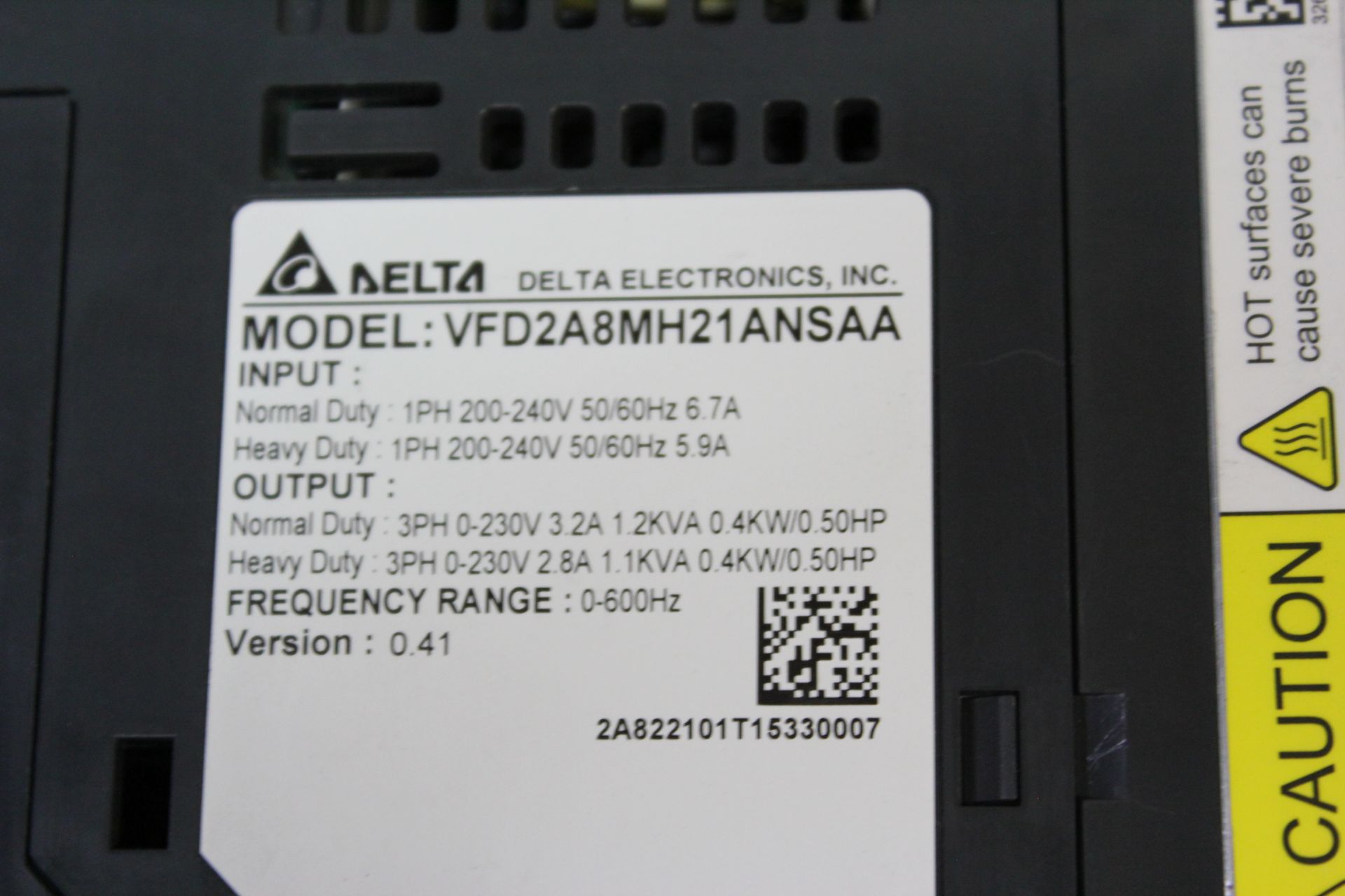 DELTA .5HP AC DRIVE - Image 3 of 3