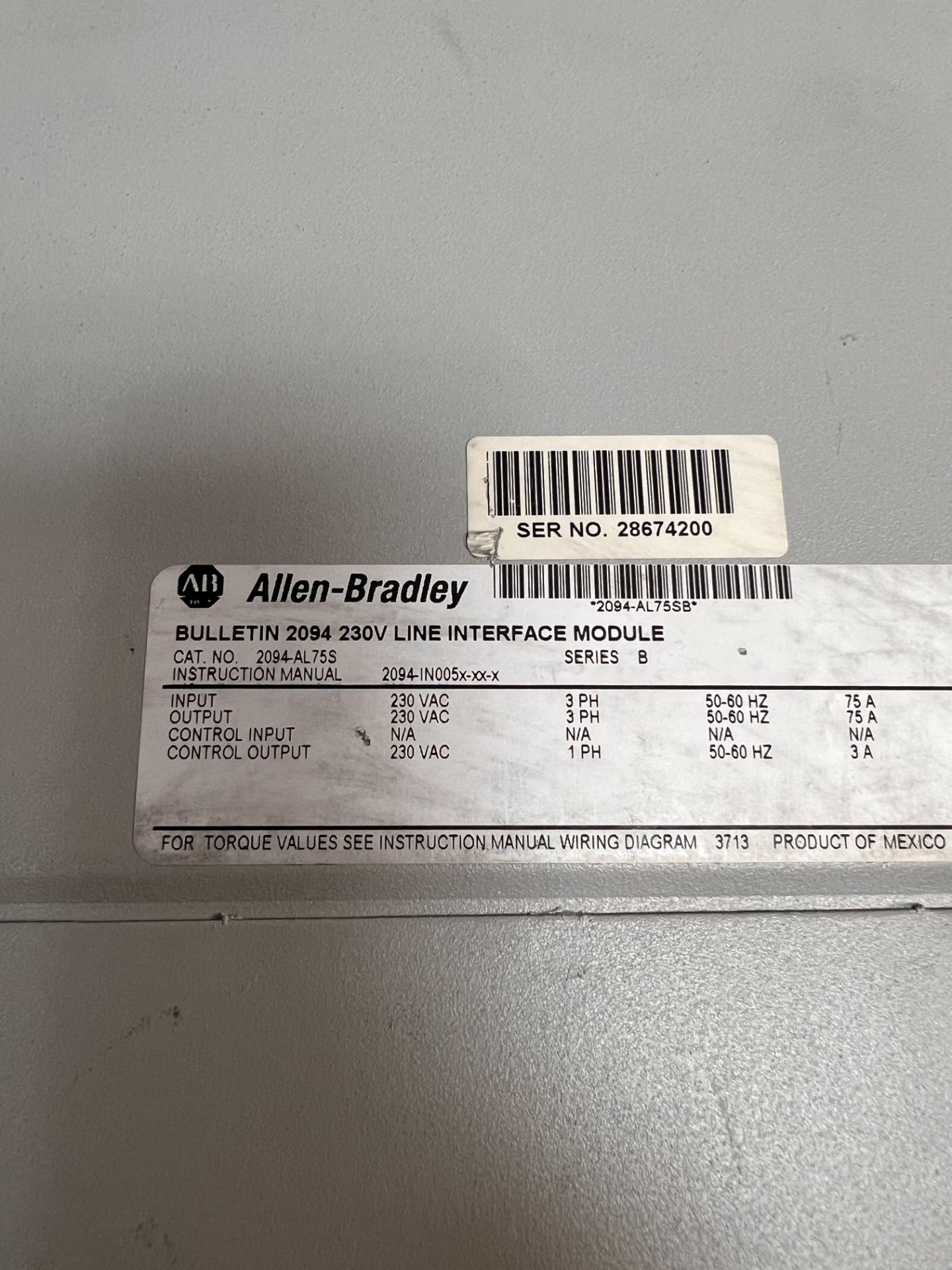 ALLEN BRADLEY KINETIX 6000 LINE INTERFACE MODULE - Image 5 of 5