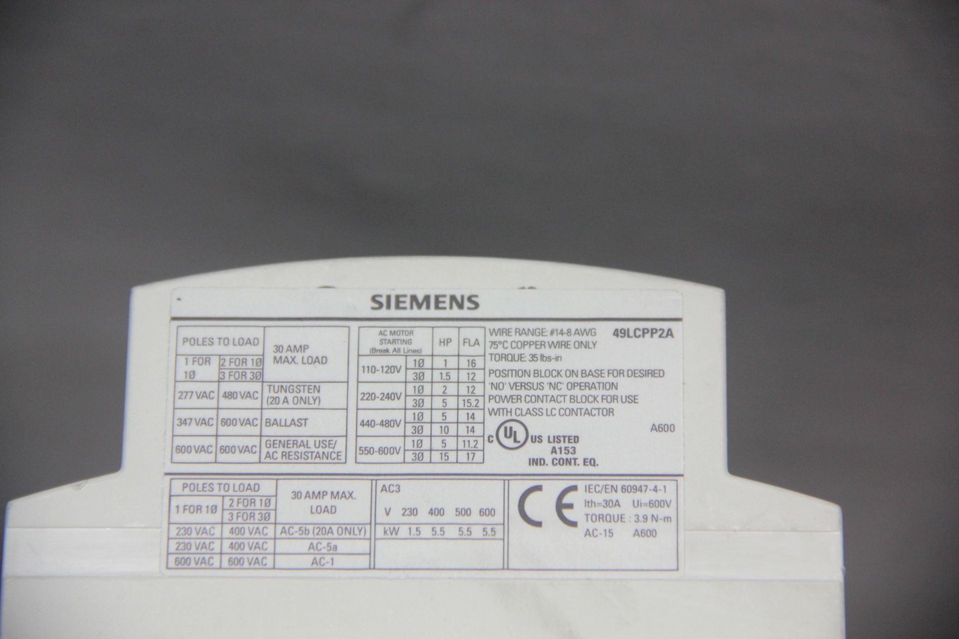 SIEMENS LIGHTING CONTACTOR WITH 6 MODULES - Image 2 of 5