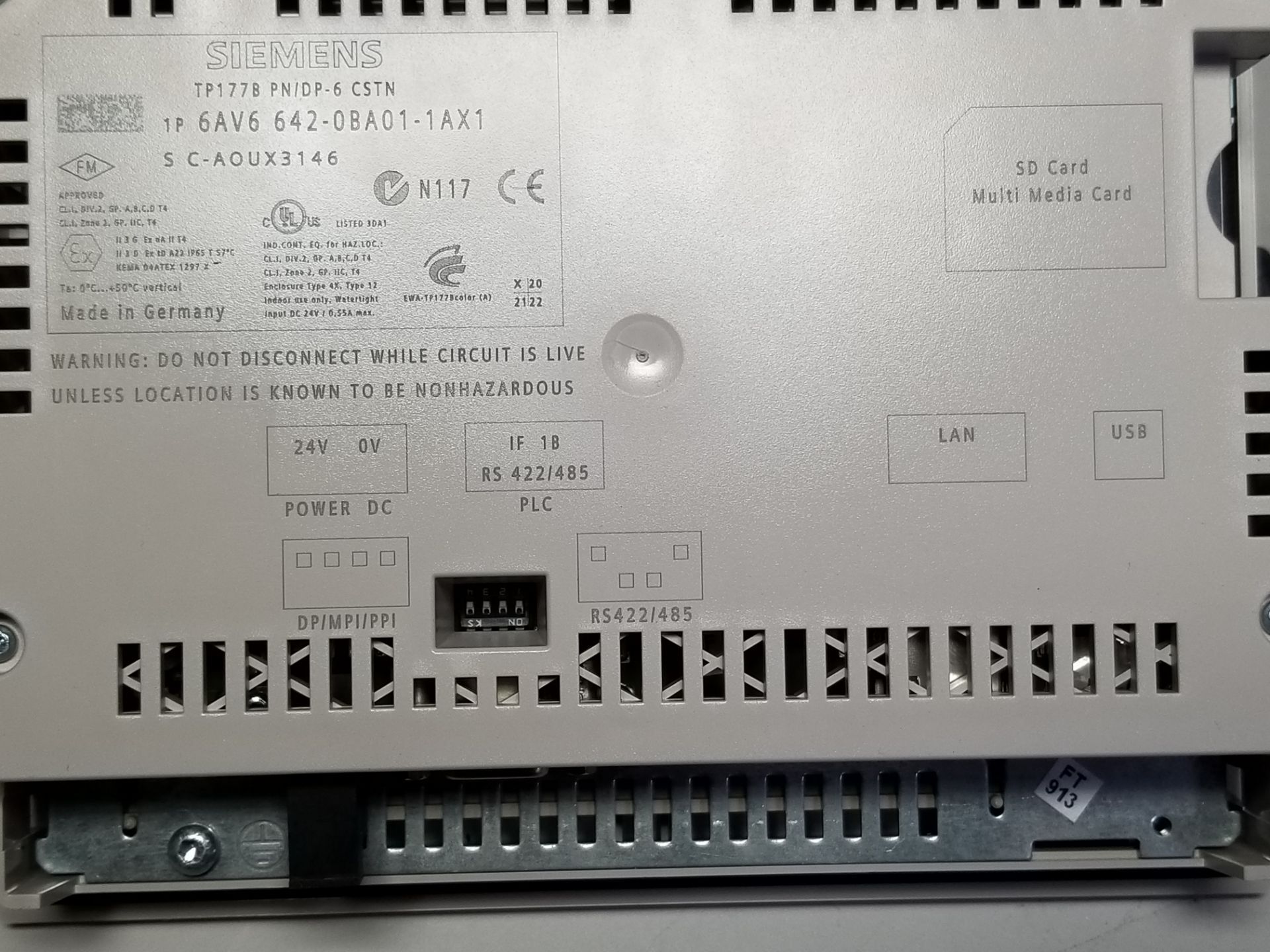 SIEMENS SIMATIC HMI OPERATOR INTERFACE TOUCH PANEL PLC - Image 3 of 5