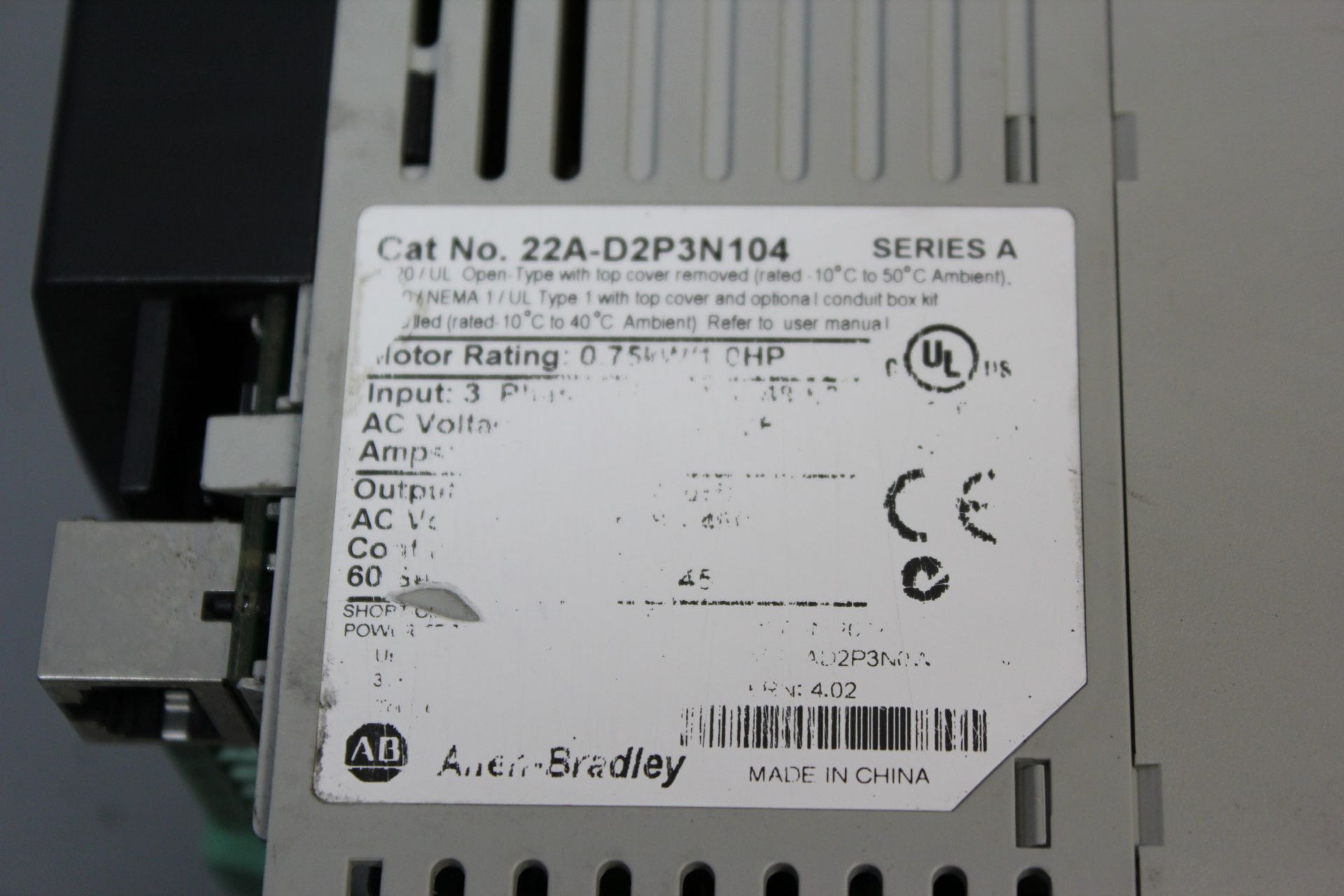 ALLEN BRADLEY POWERFLEX 4 1HP AC DRIVE - Image 3 of 3