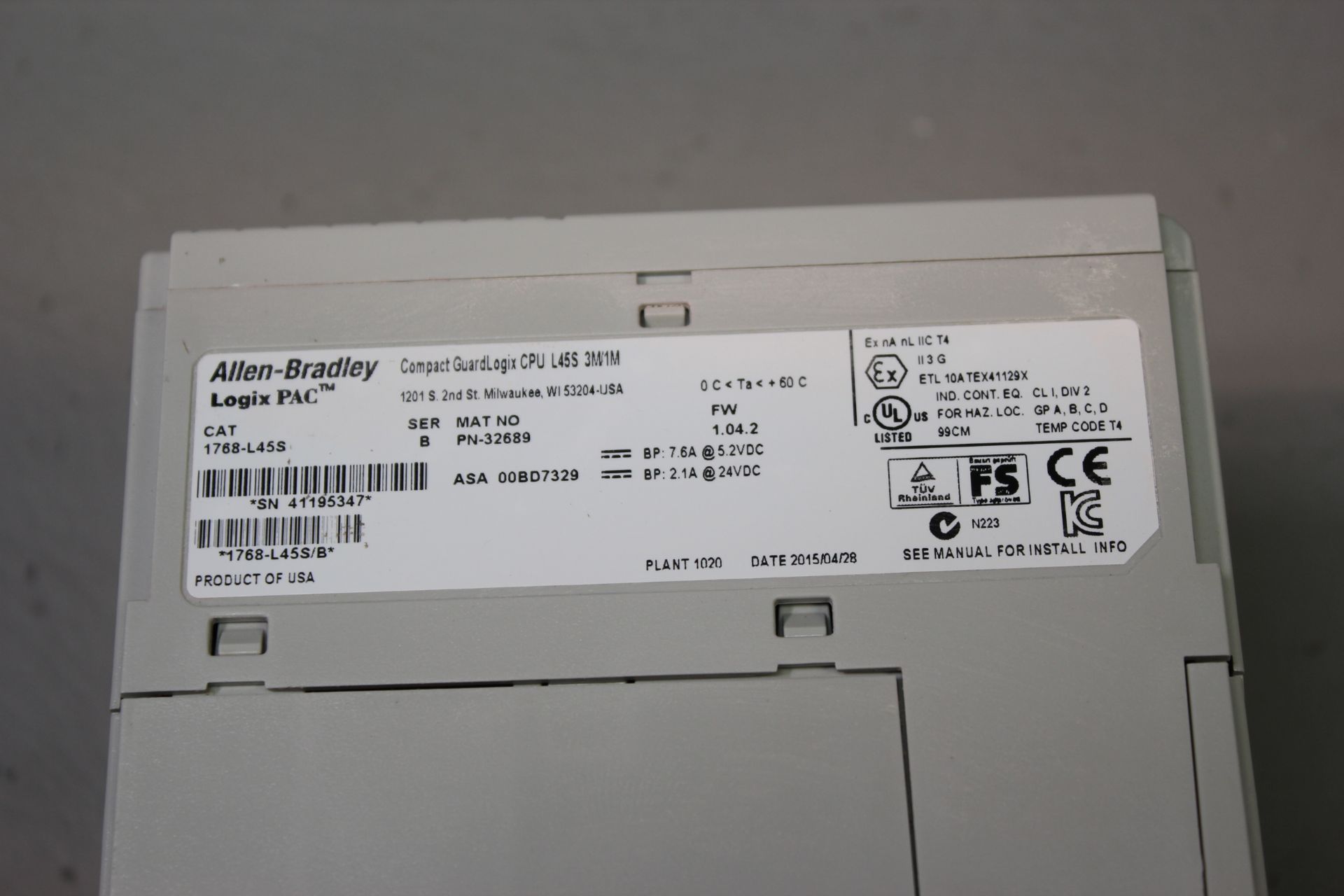 ALLEN BRADLEY COMPACT GUARDLOGIX SAFETY CPU - Image 7 of 7