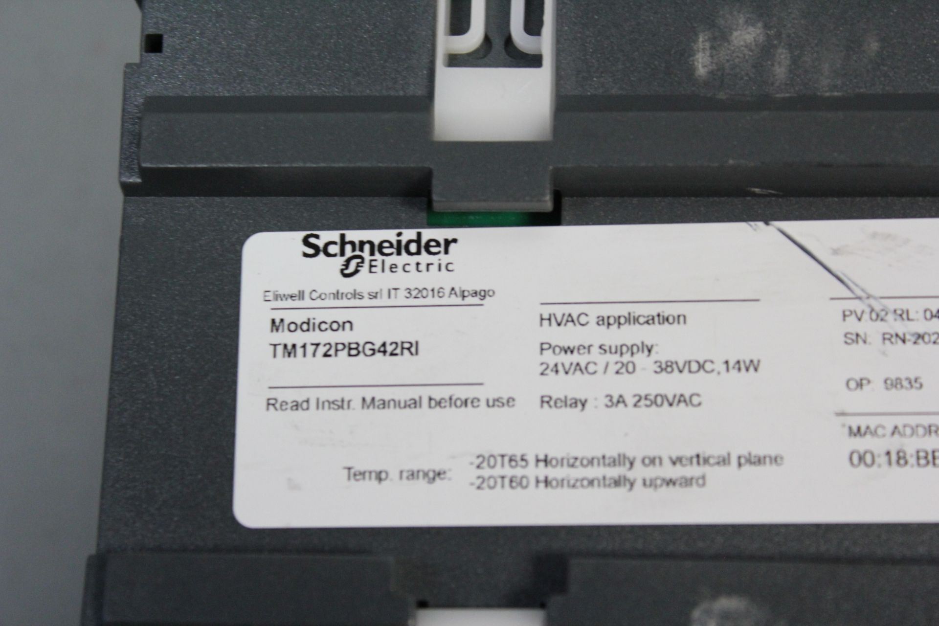 SCHNEIDER ELECTRIC MODICON PROGRAMMABLE CONTROLLER - Image 3 of 3