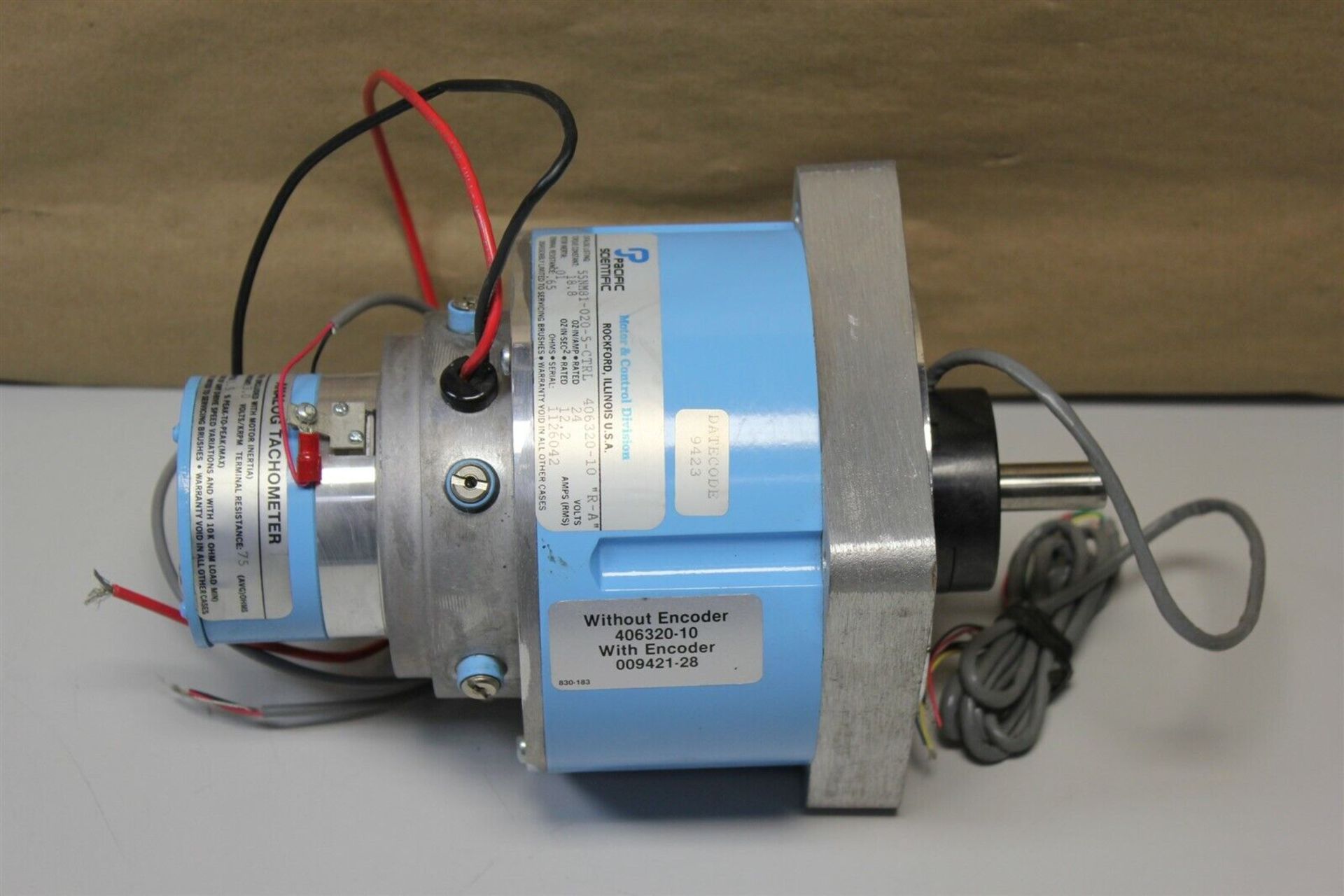 PACIFIC SCIENTIFIC SERVO MOTOR WITH TACHOMETER