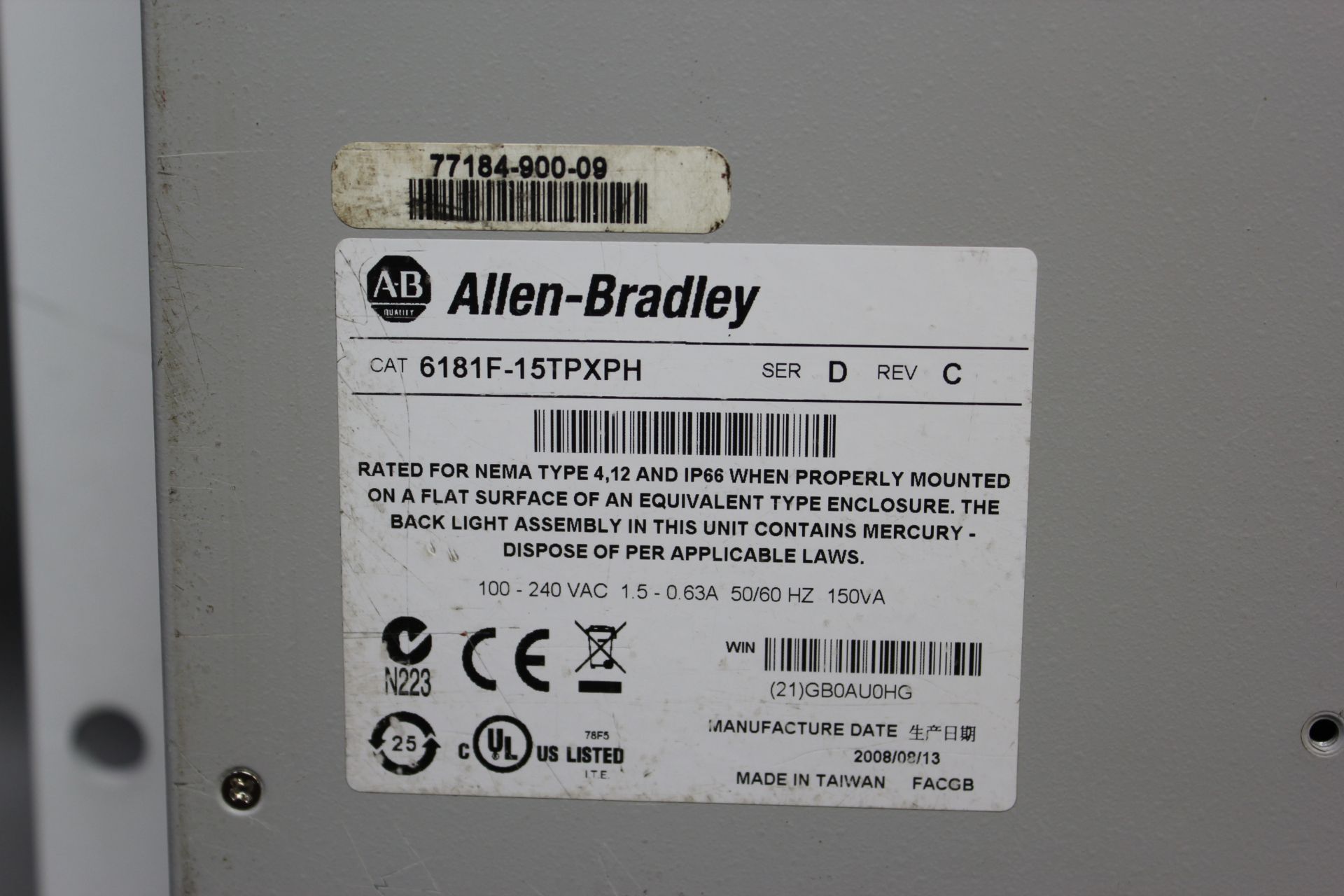 ALLEN BRADLEY VERSAVIEW 1500P HMI DISPLAY - Image 7 of 13