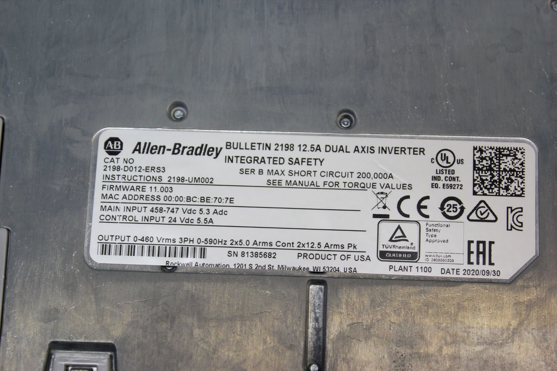 ALLEN BRADLEY KINETIX 5700 DUAL AXIS INVERTER - Image 7 of 7