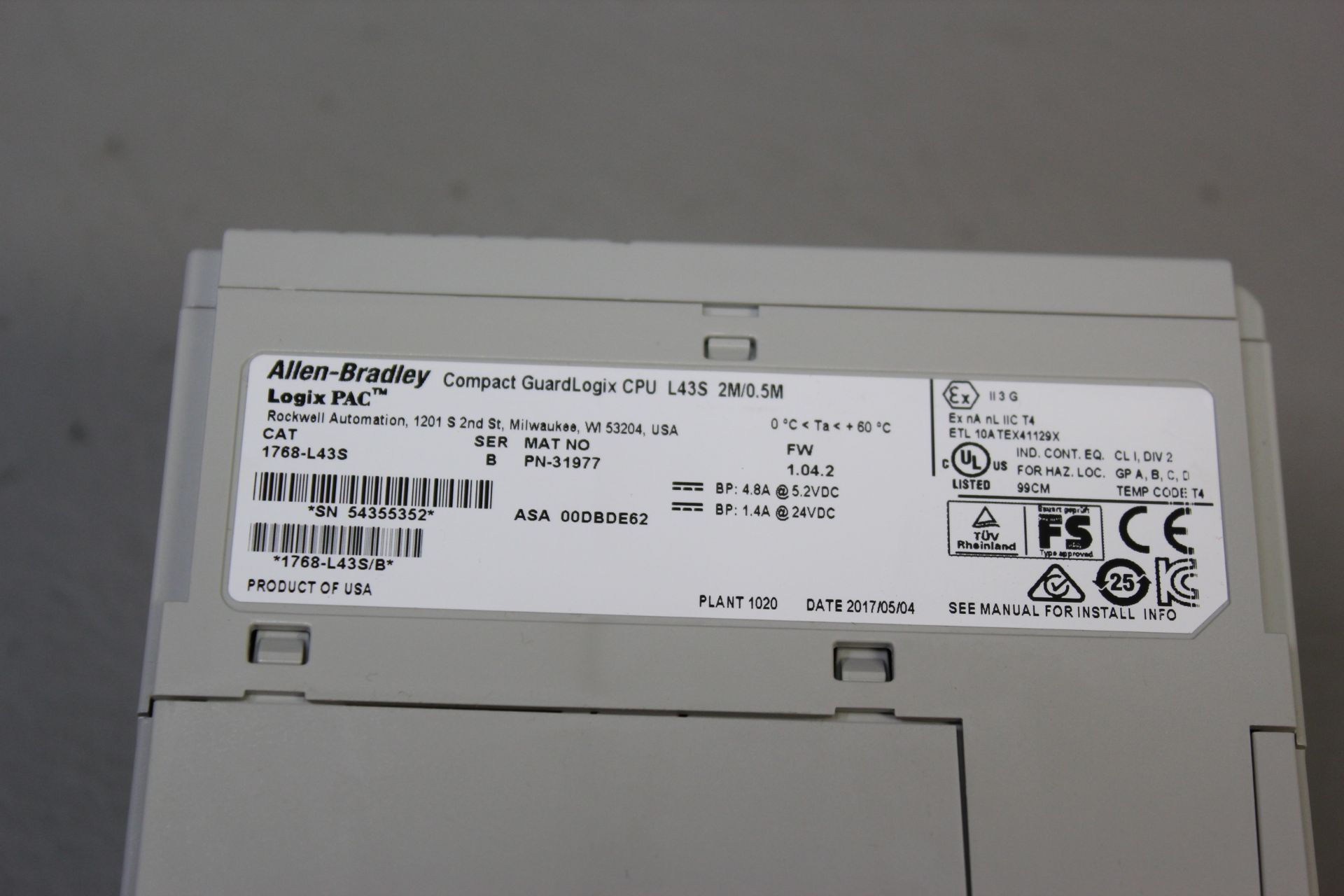 ALLEN BRADLEY GUARDLOGIX SAFETY CPU - Image 4 of 6