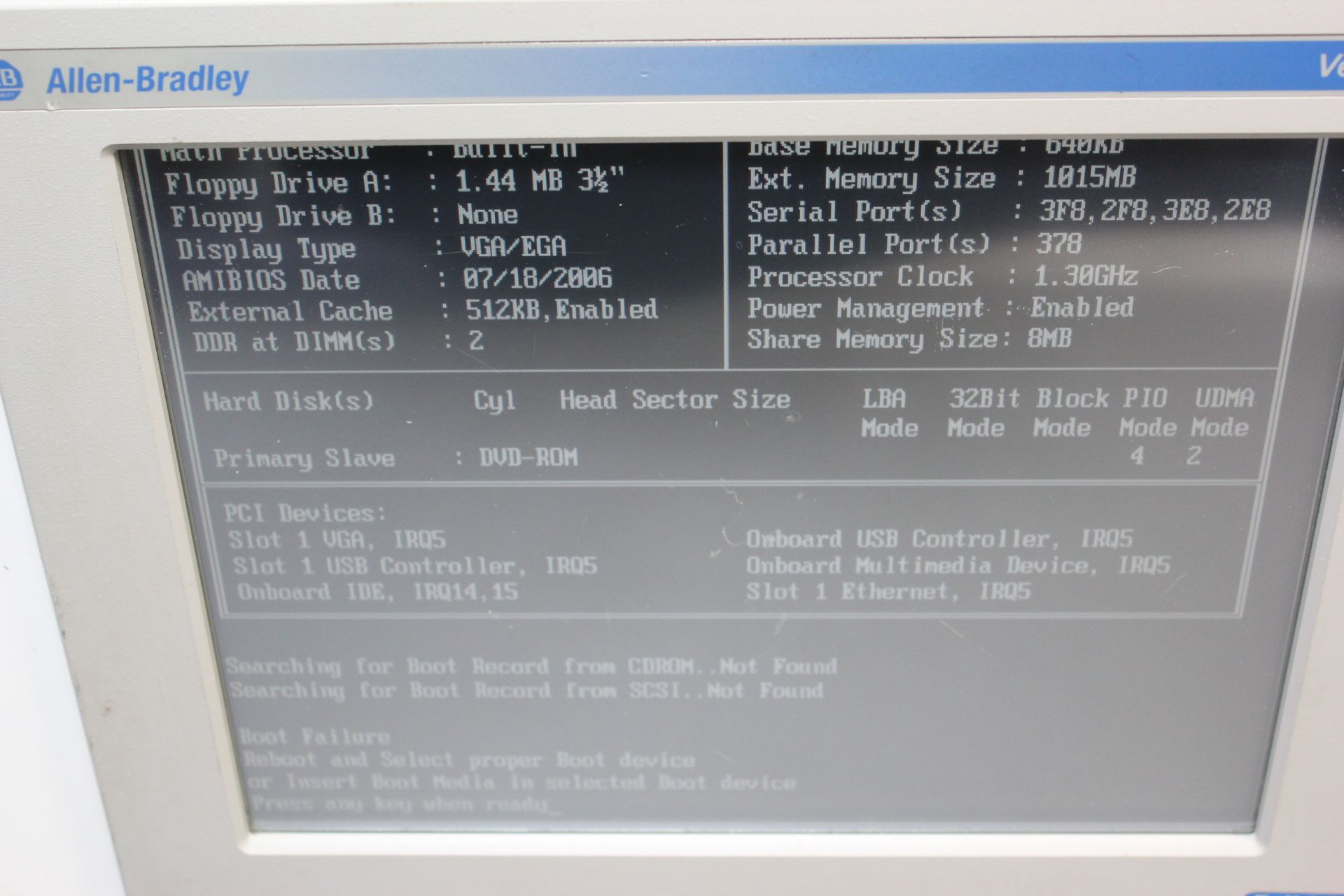 ALLEN BRADLEY VERSAVIEW 1500P HMI DISPLAY - Image 12 of 13