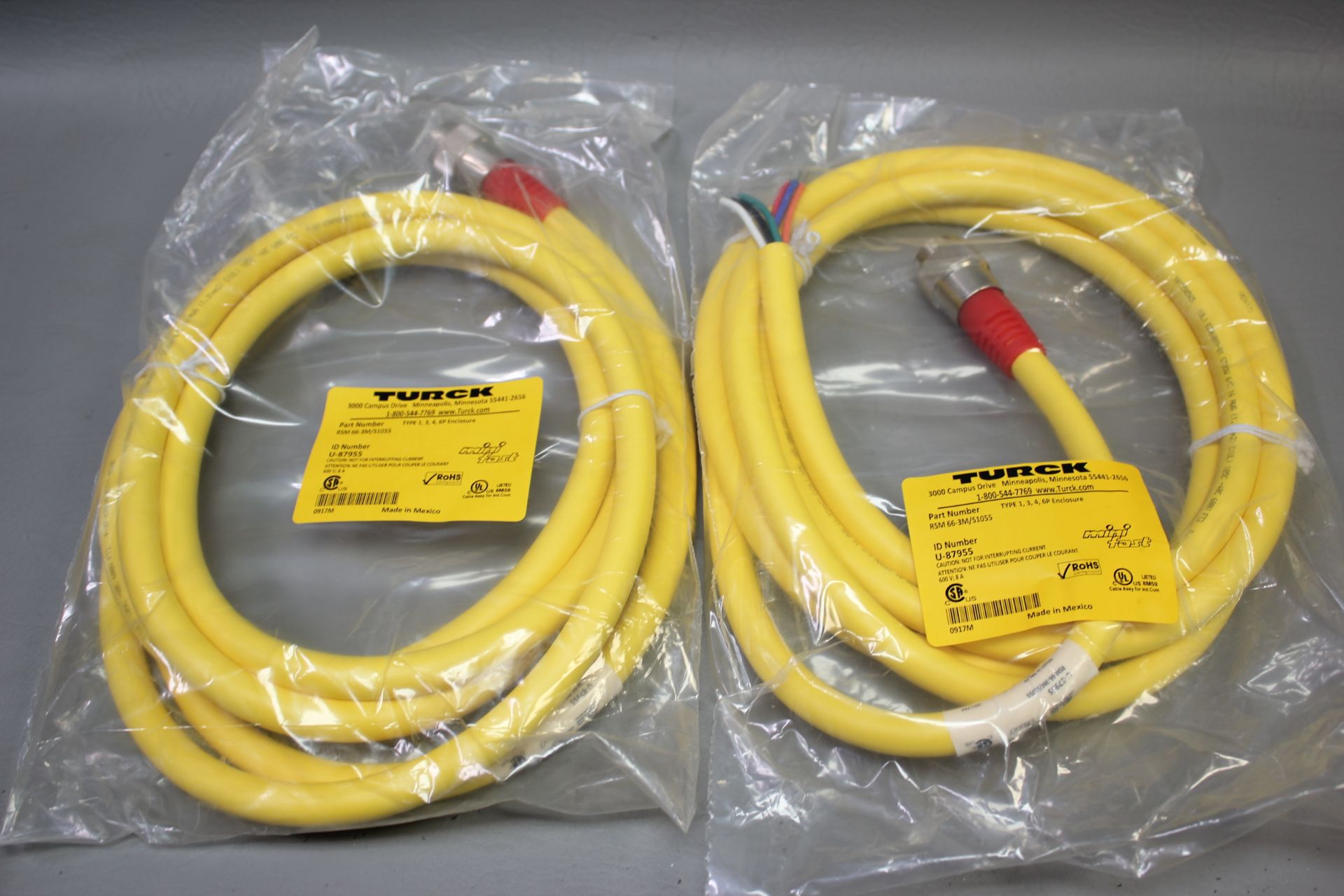 3 NEW TURCK CABLE ASSEMBLIES