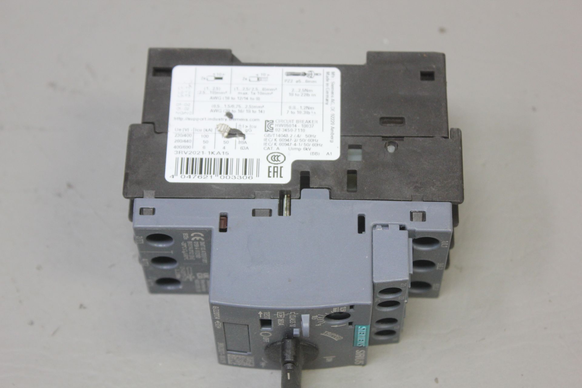 SIEMENS MOTOR PROTECTOR/BREAKER - Image 3 of 3