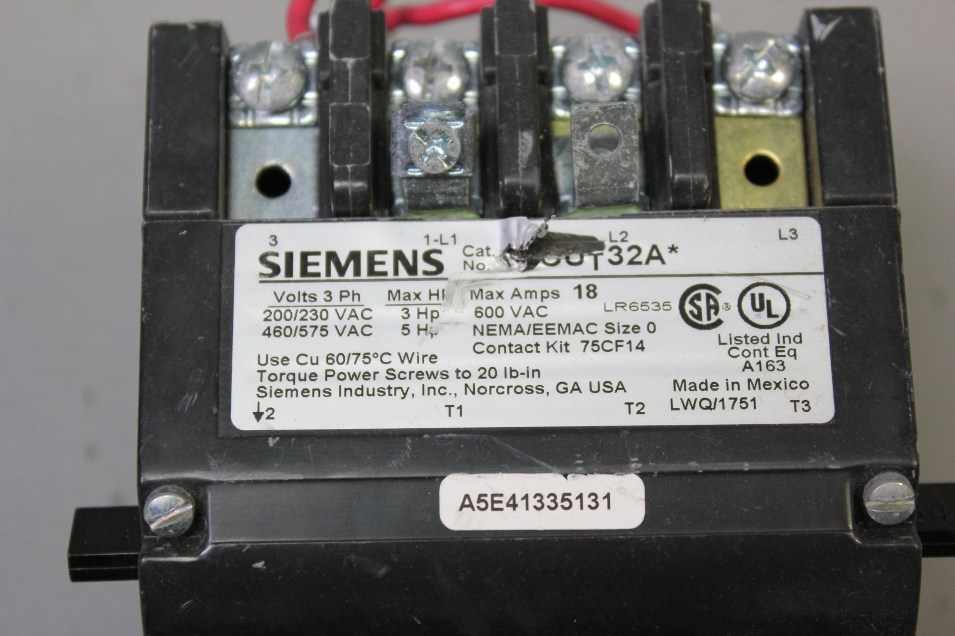 SIEMENS STARTER WITH OVERLOAD RELAY - Image 2 of 4