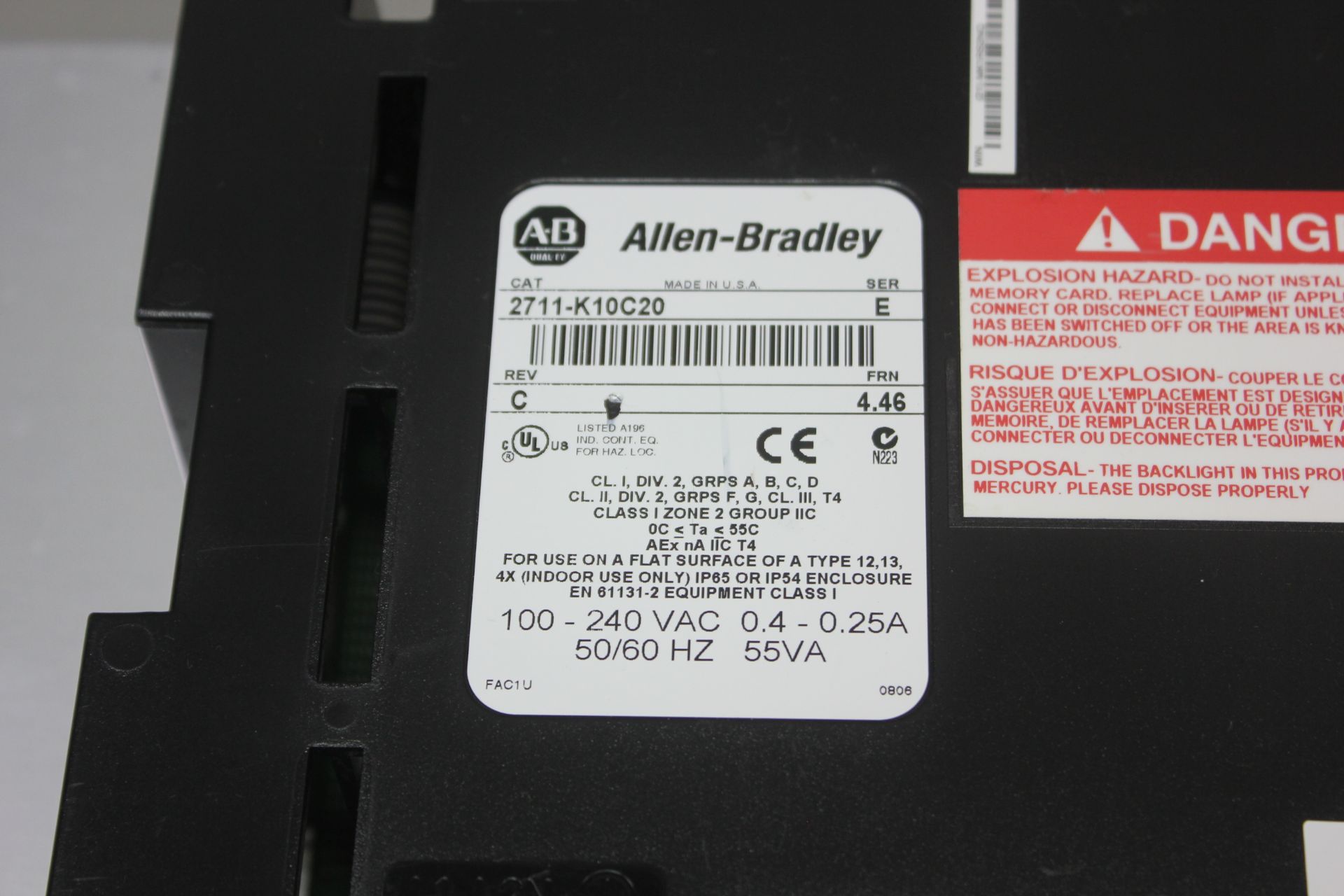 ALLEN BRADLEY PANELVIEW 1000 HMI - Image 8 of 14