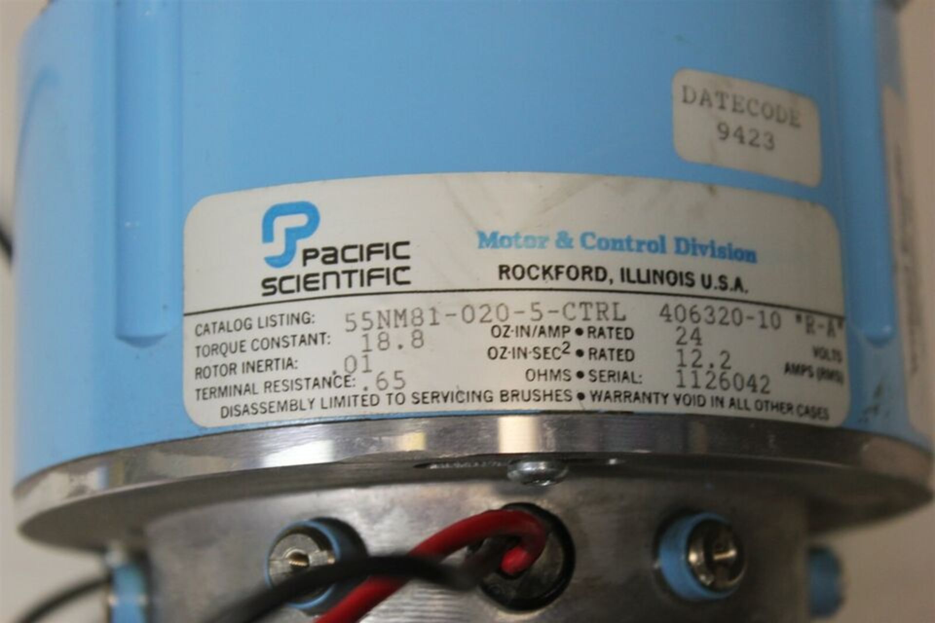 PACIFIC SCIENTIFIC SERVO MOTOR WITH TACHOMETER - Image 4 of 4