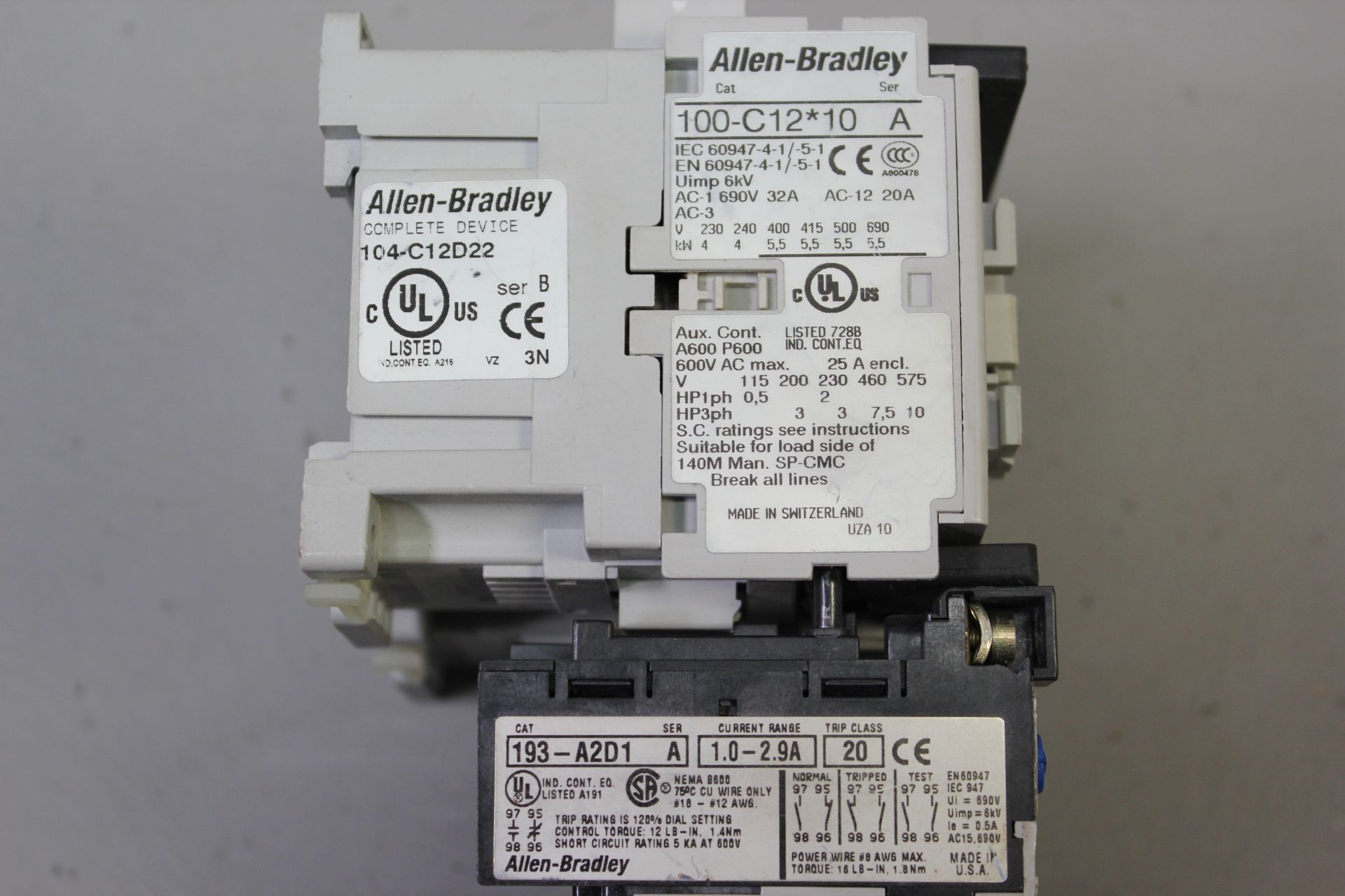 ALLEN BRADLEY REVERSING CONTACTOR WITH OVERLOAD RELAY - Image 3 of 3