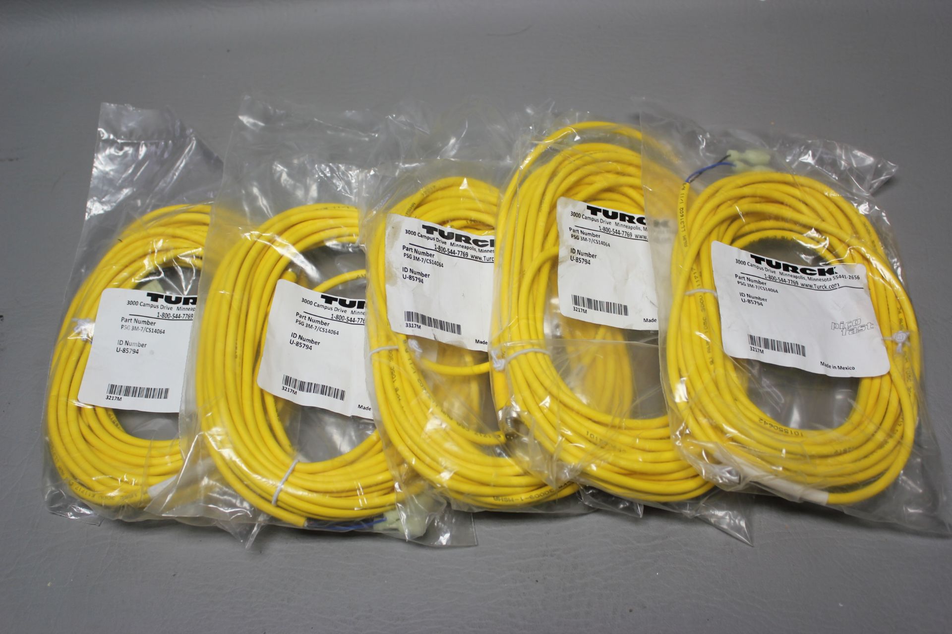 5 NEW TURCK SENSOR CABLE ASSEMBLIES