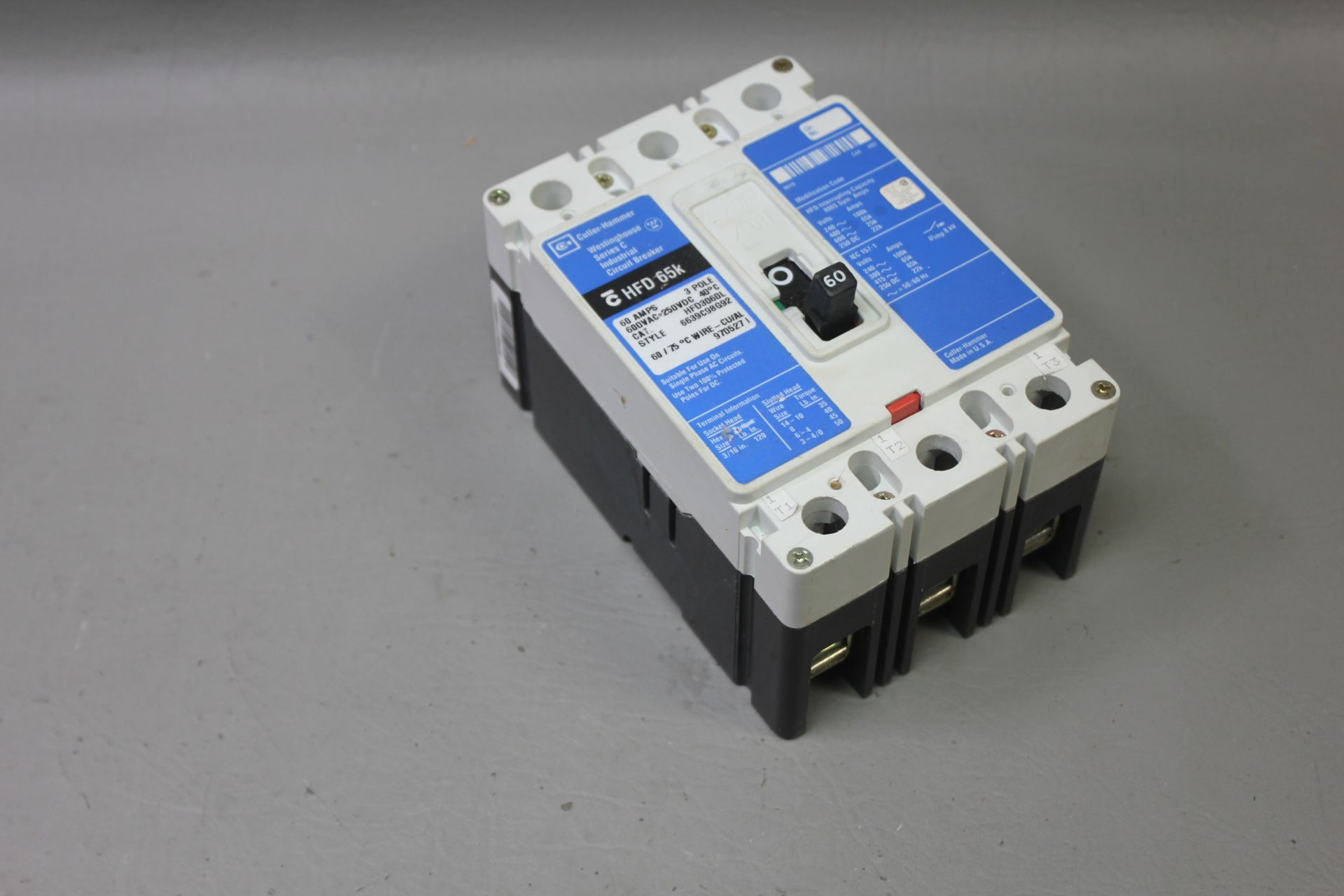 CUTLER HAMMER 60A INDUSTRIAL CIRCUIT BREAKER