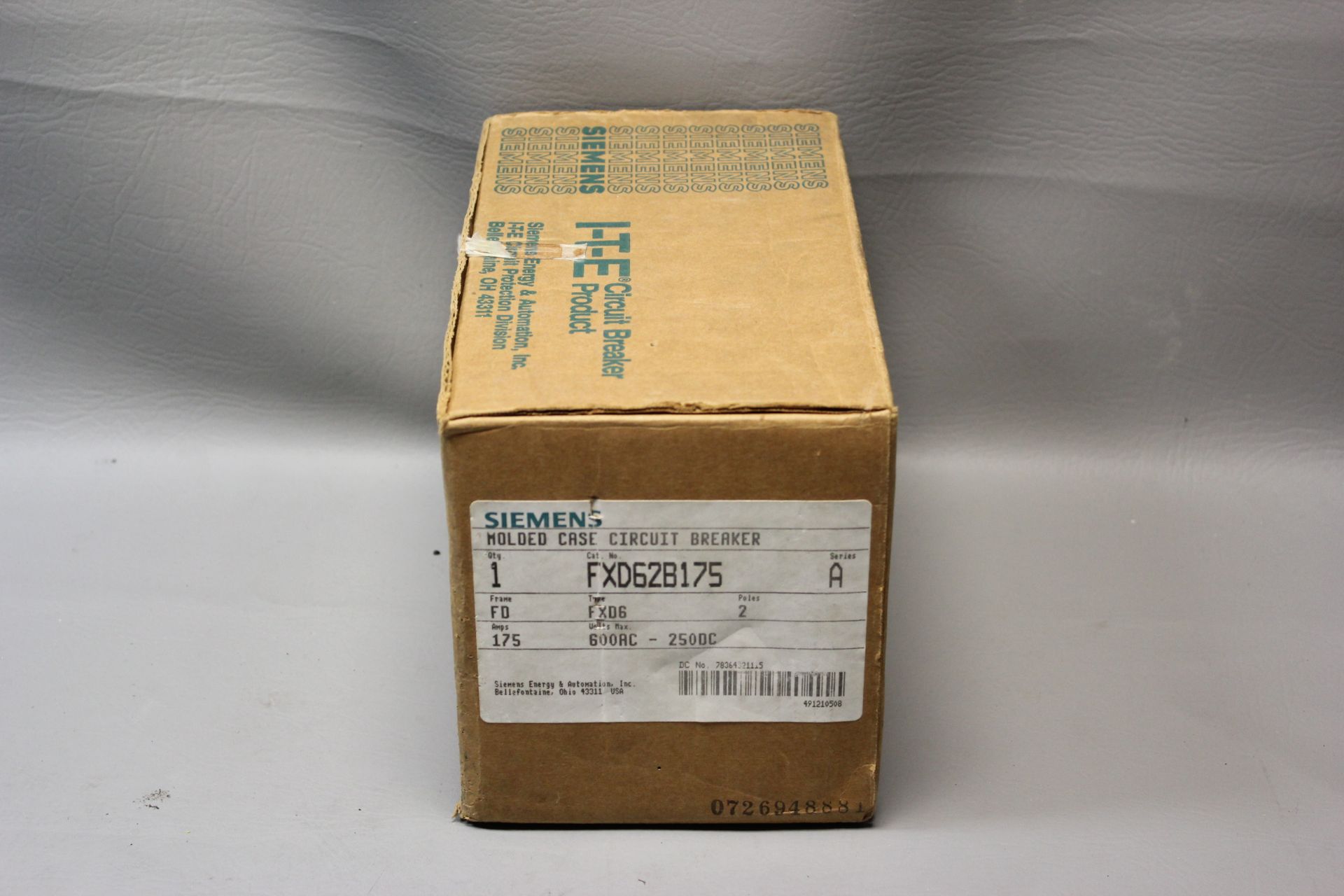 NEW SIEMENS 175A MOLDED CASE CIRCUIT BREAKER