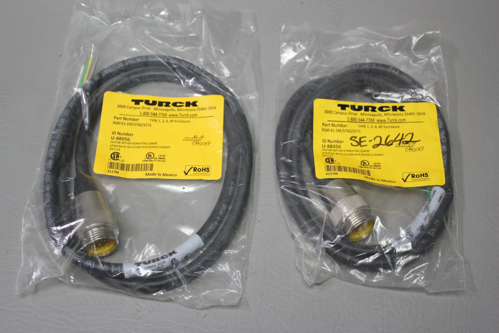 2 NEW TURCK CORDSETS