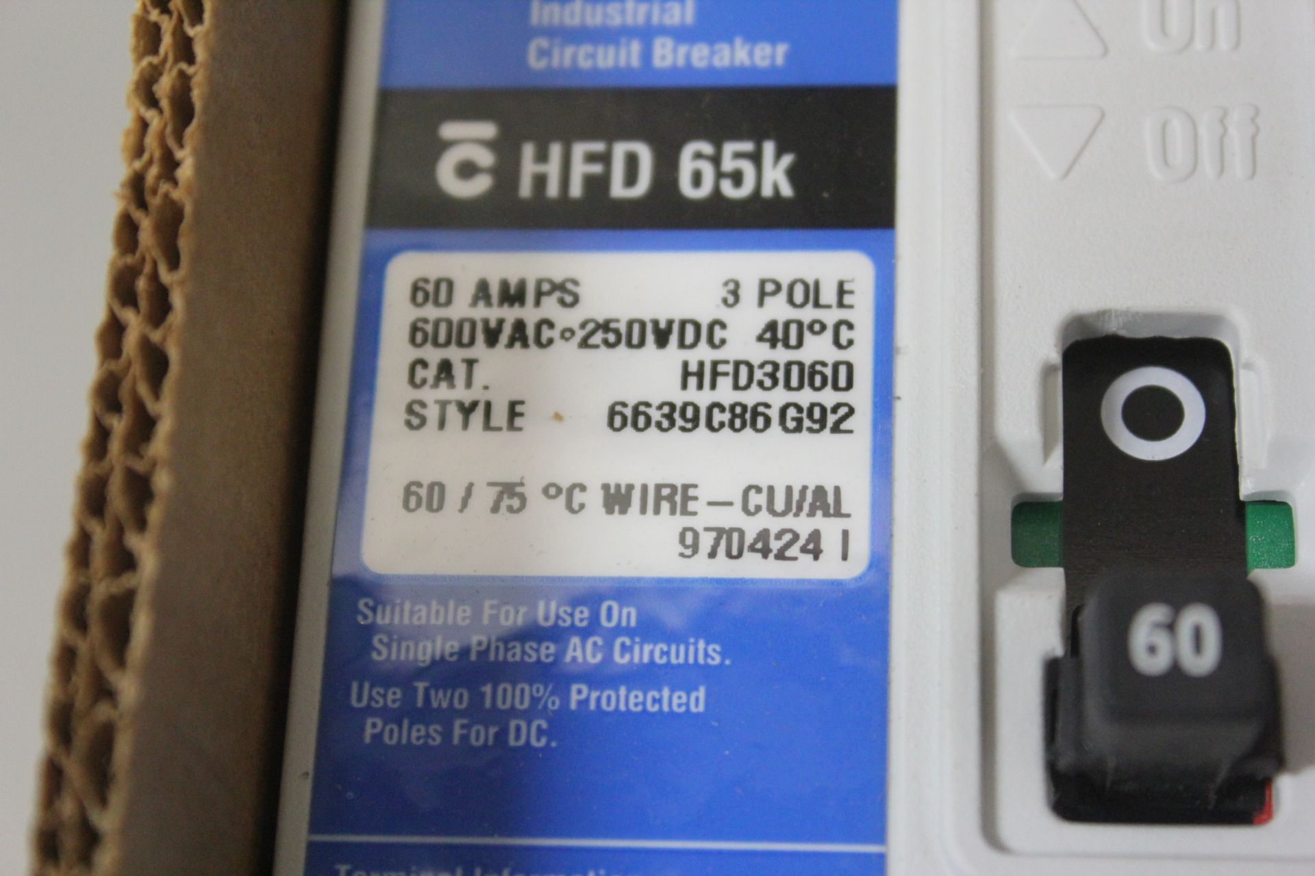 NEW CUTLER HAMMER 60A INDUSTRIAL CIRCUIT BREAKER - Image 3 of 3