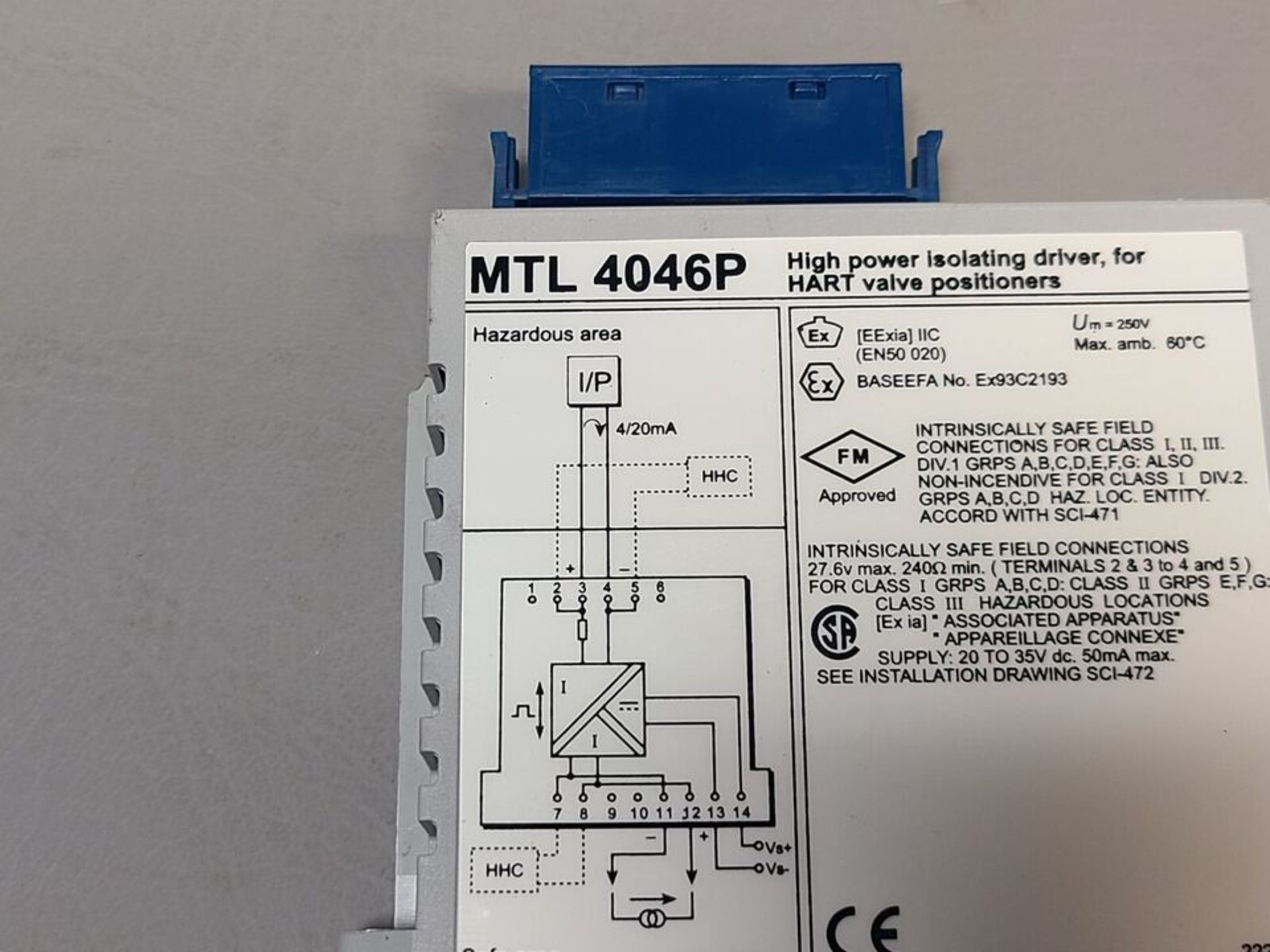 MTL HART VALVE POSITIONER HIGH POWER DRIVER MTL 4046P - Image 2 of 2