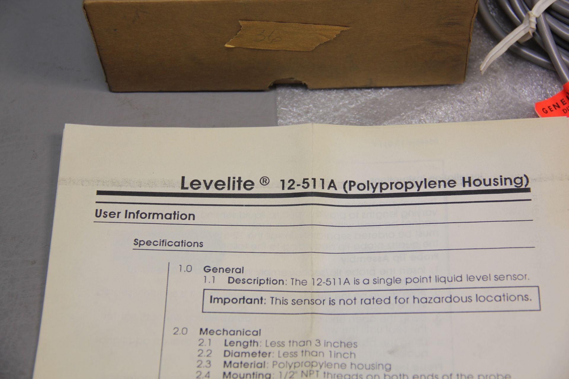 NEW GENELCO LEVELITE BINDICATOR LIQUID LEVEL SENSOR - Image 6 of 7