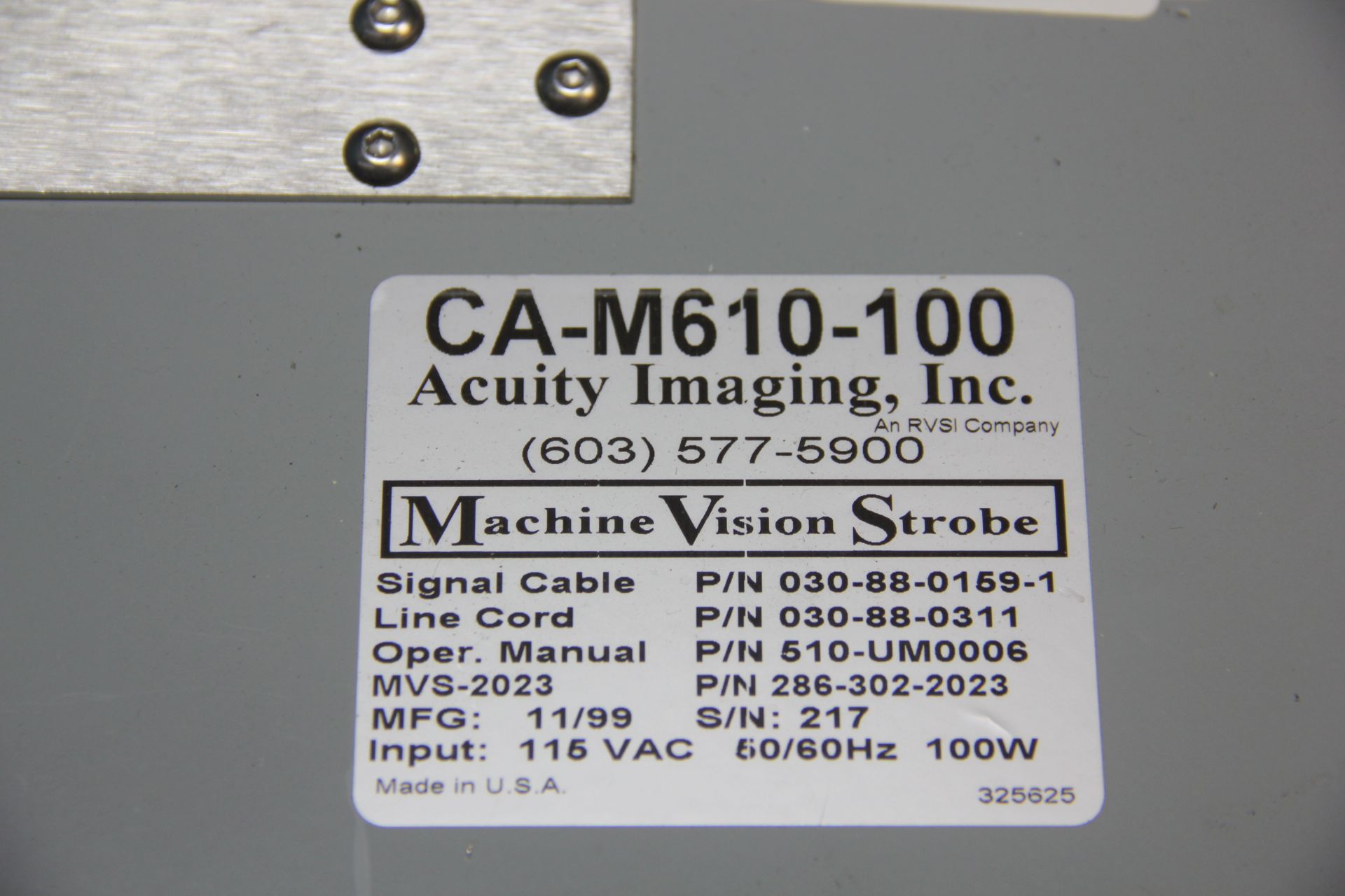 ACUITY IMAGING MACHINE VISION STROBE - Image 3 of 5