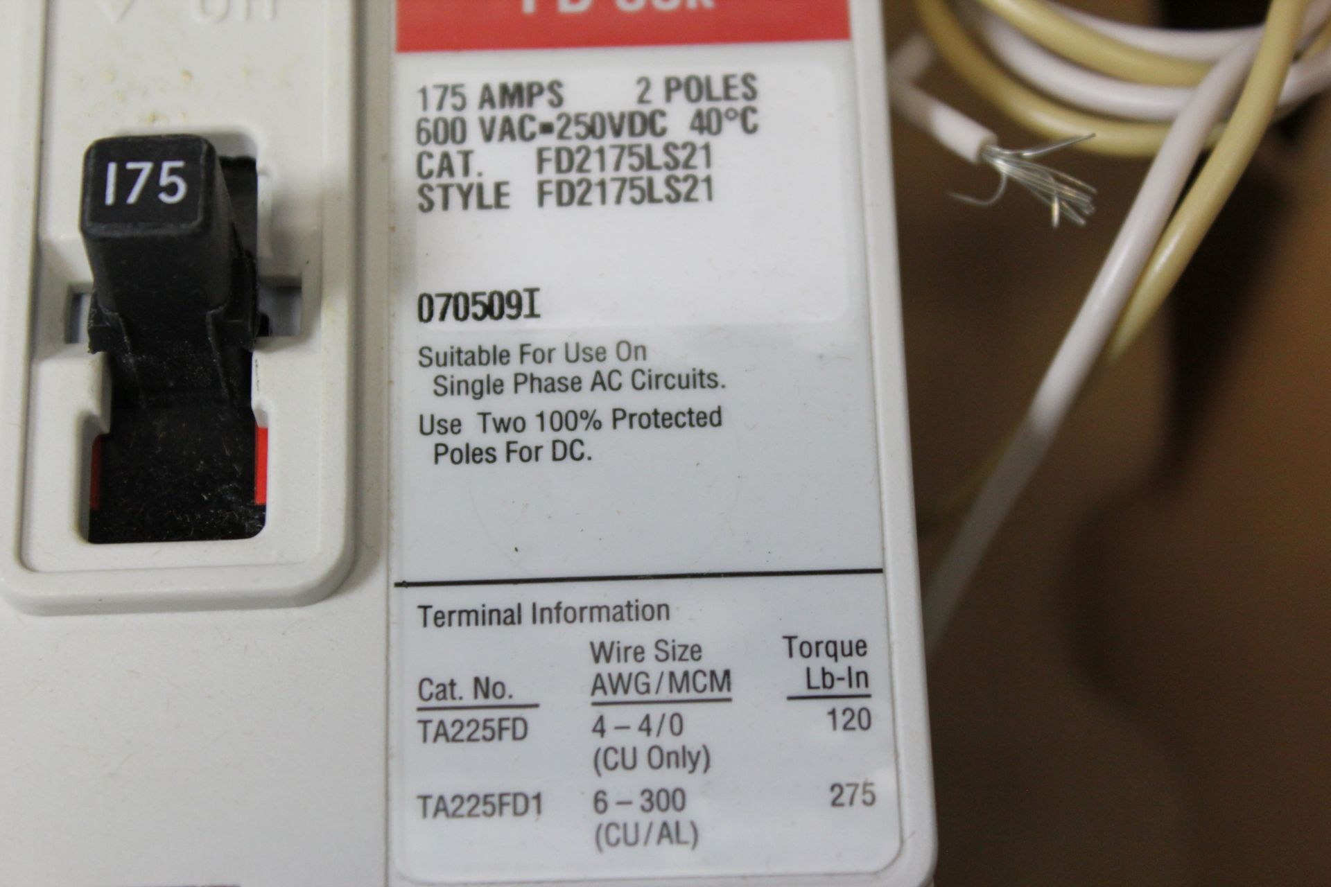 NEW CUTLER HAMMER 175A INDUSTRIAL CIRCUIT BREAKER - Image 4 of 4