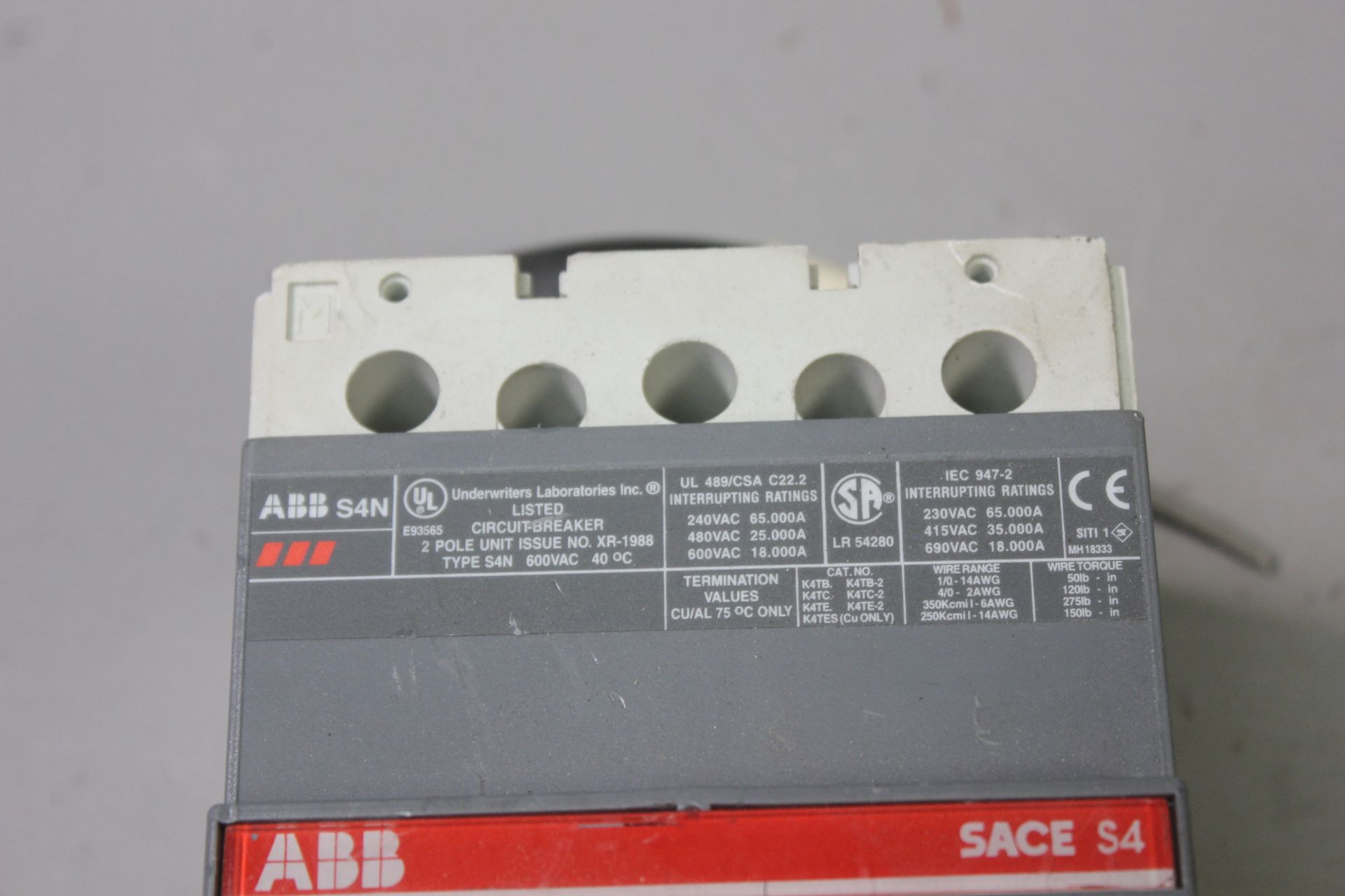 ABB SACE S4 CIRCUIT BREAKER - Image 6 of 7