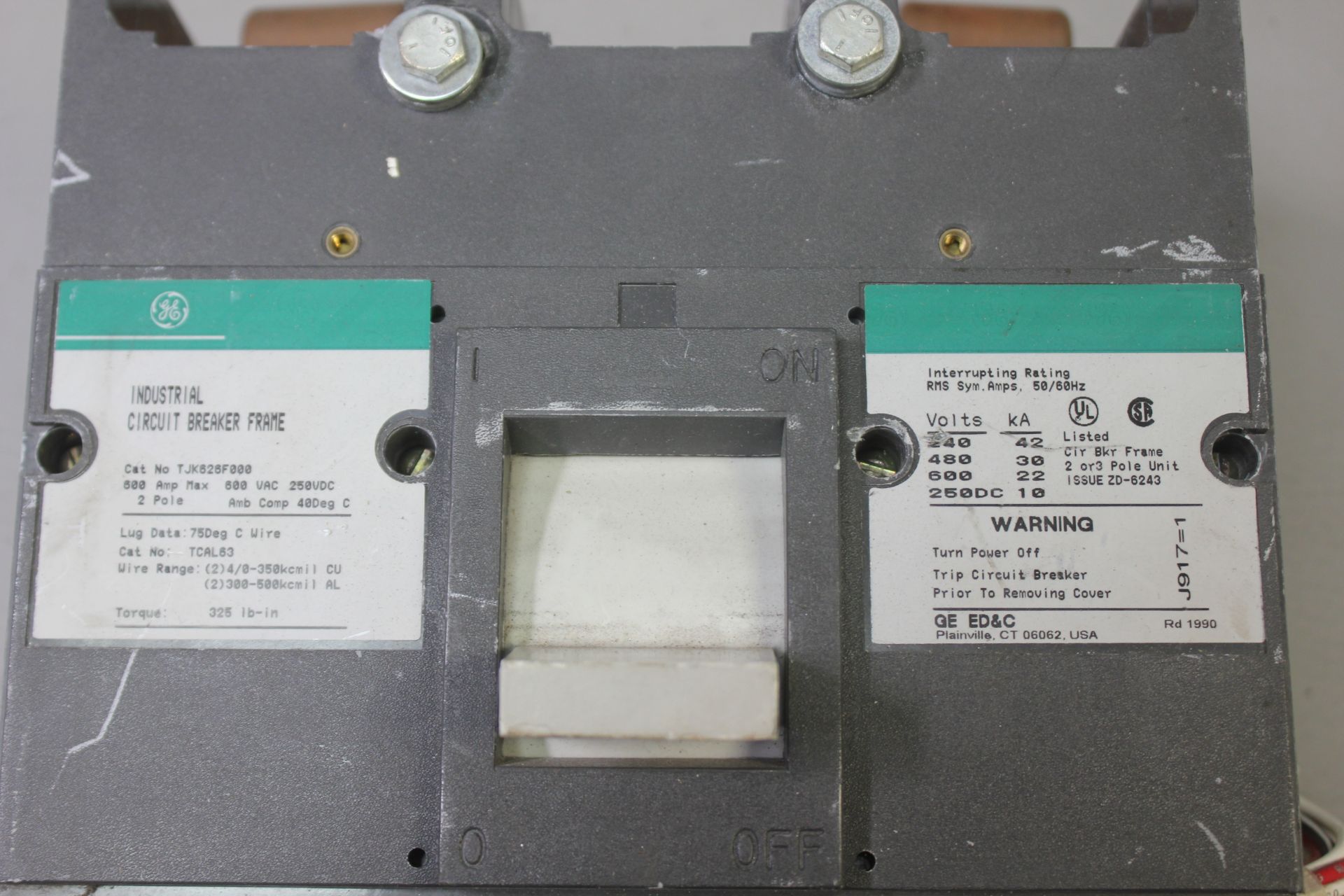 GE 600A INDUSTRIAL CIRCUIT BREAKER - Image 10 of 11