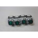 LOT OF 4 SIEMENS GREEN ILLUMINATED PILOT LIGHTS