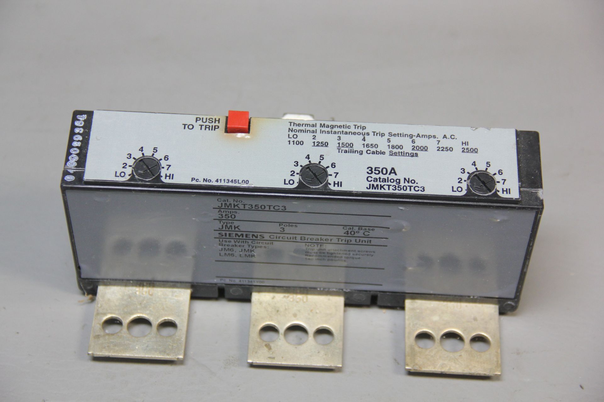 SIEMENS 350A CIRCUIT BREAKER TRIP UNIT