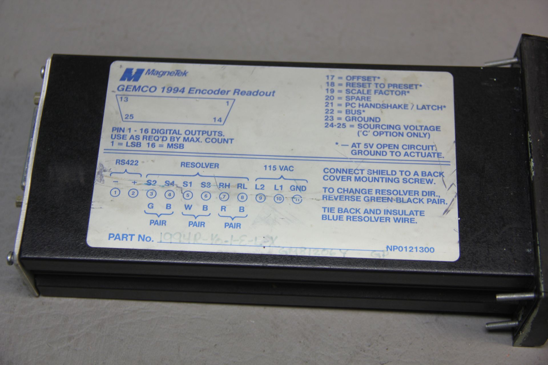 GEMCO 1994 ENCODER READOUT - Image 2 of 3