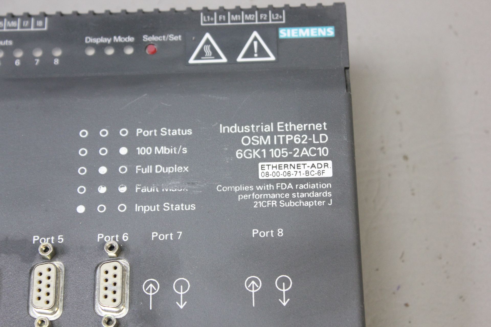 SIEMENS SIMATIC NET INDUSTRIAL ETHERNET OSM ITP62 MODULE - Image 2 of 8