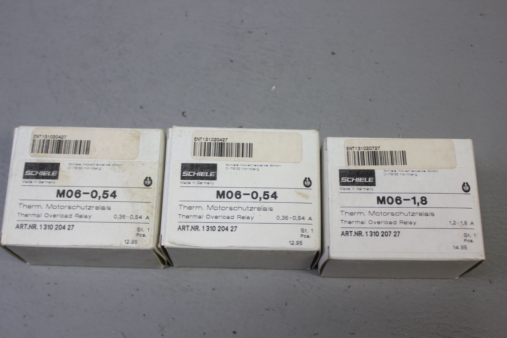 LOT OF 3 NEW SCHIELE THERMAL OVERLOAD RELAYS