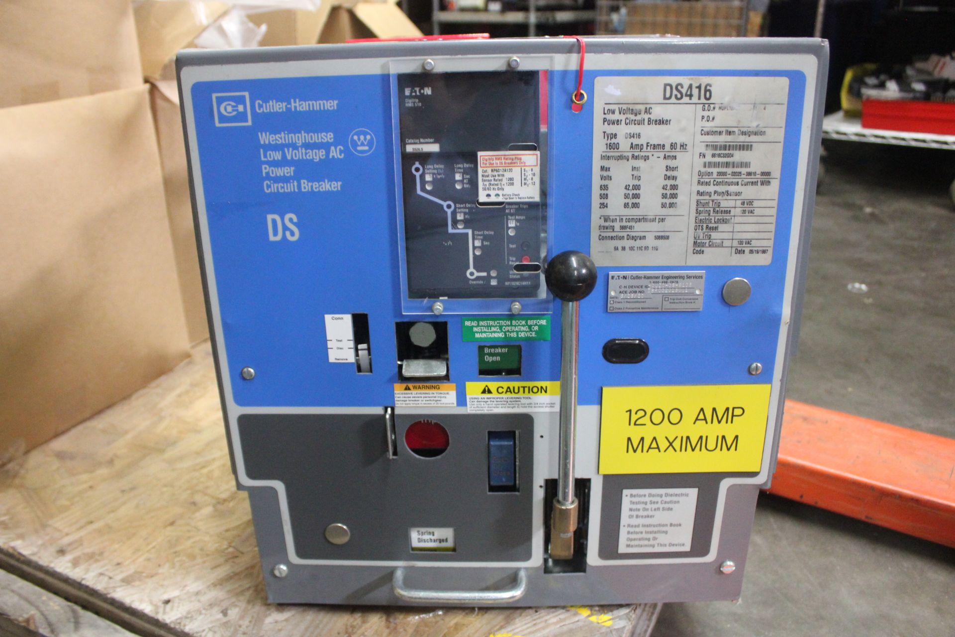 CUTLER HAMMER 1200A LOW VOLTAGE AC POWER CIRCUIT BREAKER - Image 8 of 20