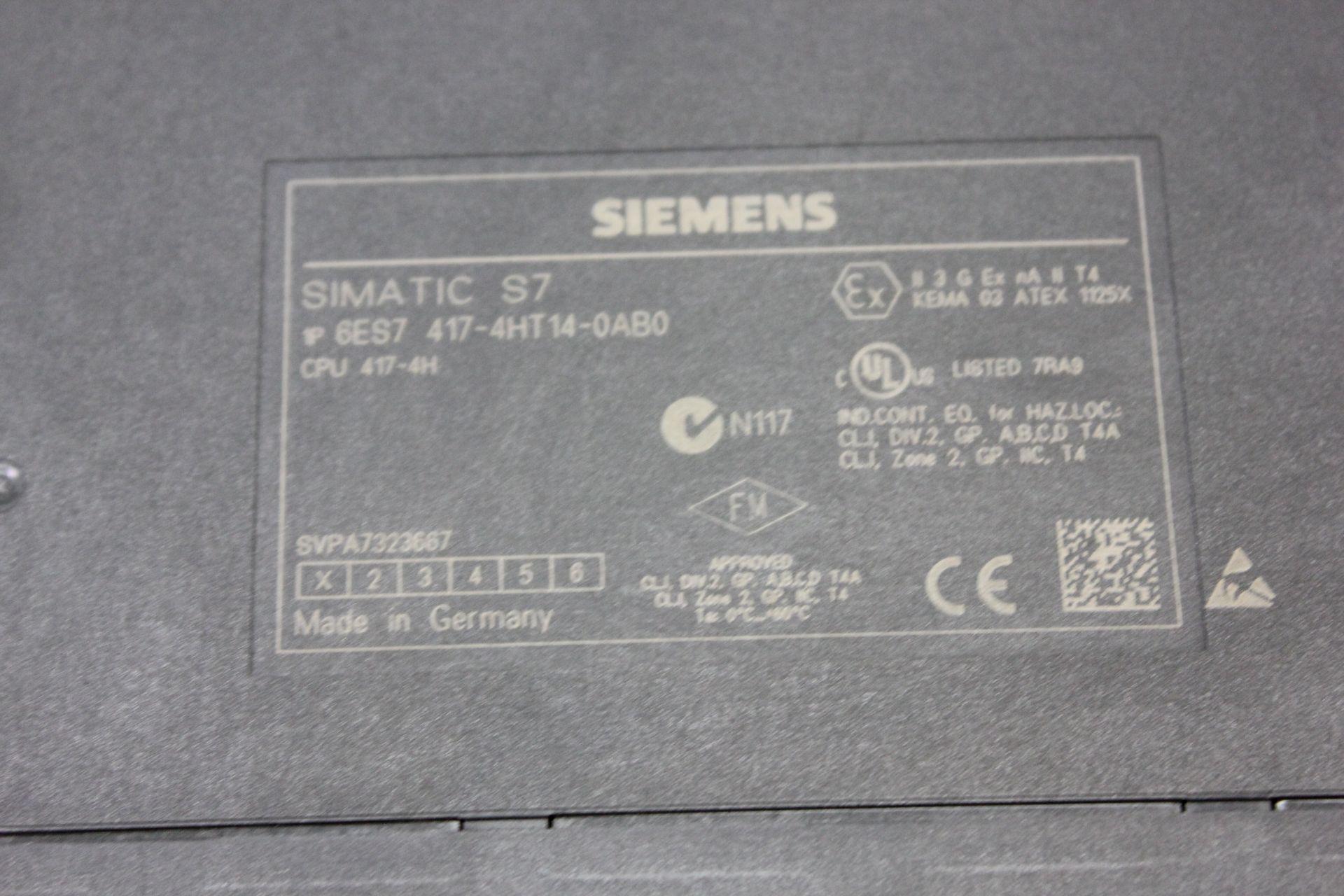 SIEMENS SIMATIC S7 CPU 417-4H PLC MODULE W/8MB MEMORY MODULE - Image 5 of 5