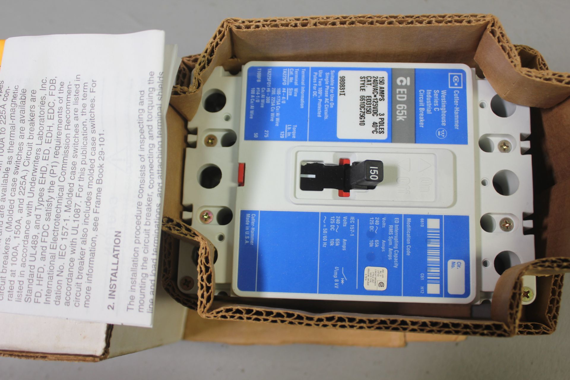 NEW CUTLER HAMMER INDUSTRIAL CIRCUIT BREAKER - Image 2 of 2