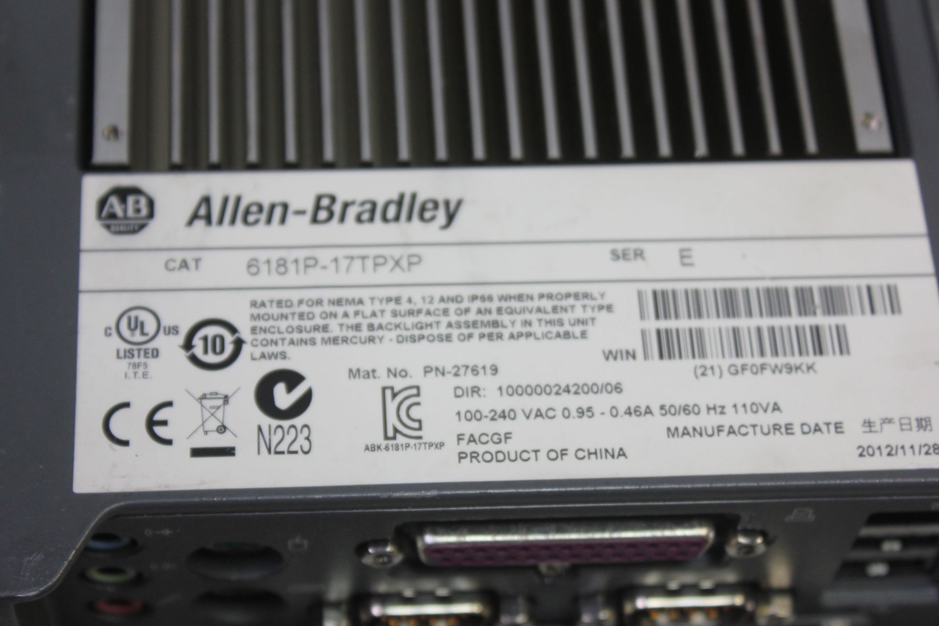 ALLEN BRADLEY 1700P HMI PANEL PC - Image 3 of 4