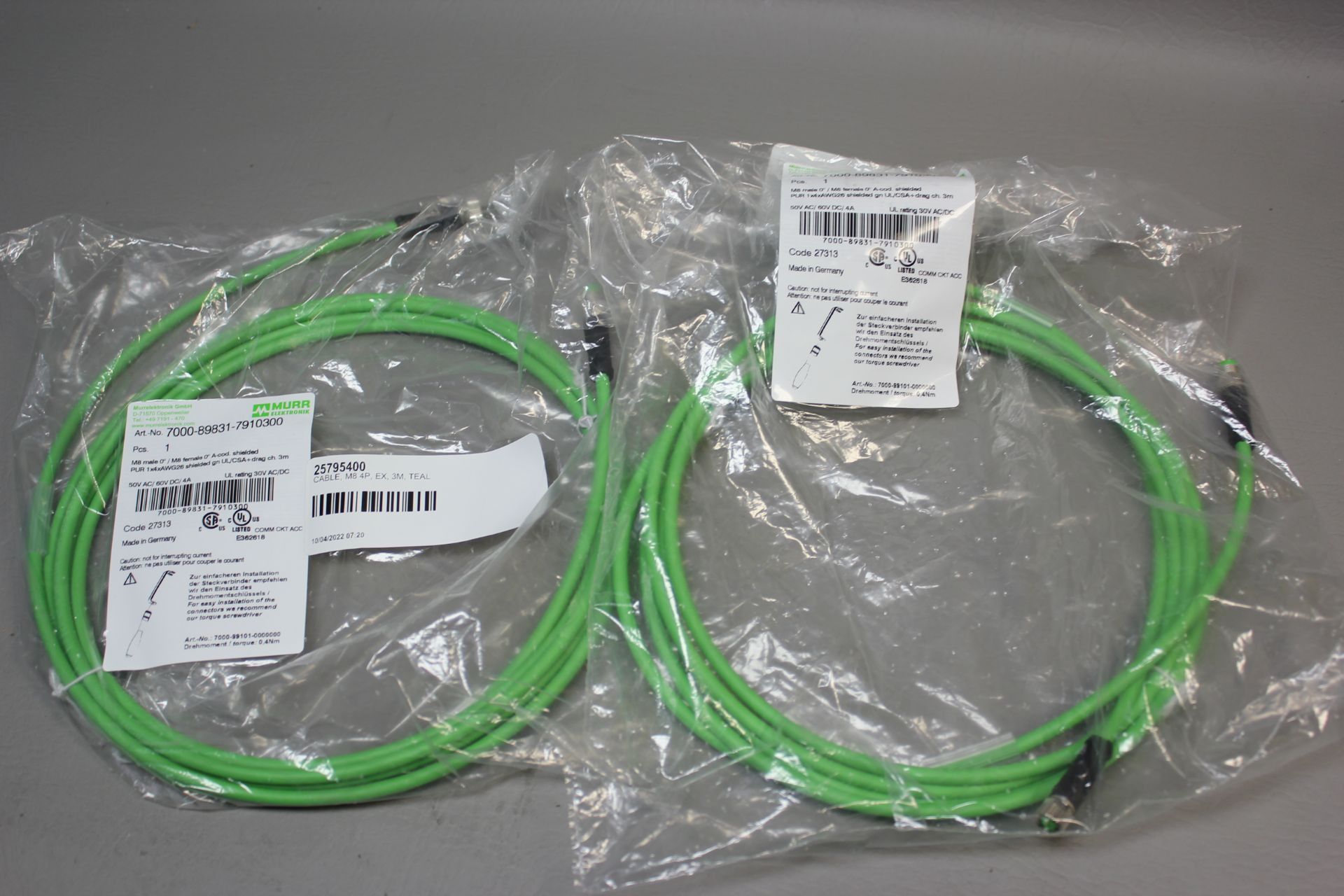 LOT OF 2 NEW MURR CABLE ASSEMBLIES