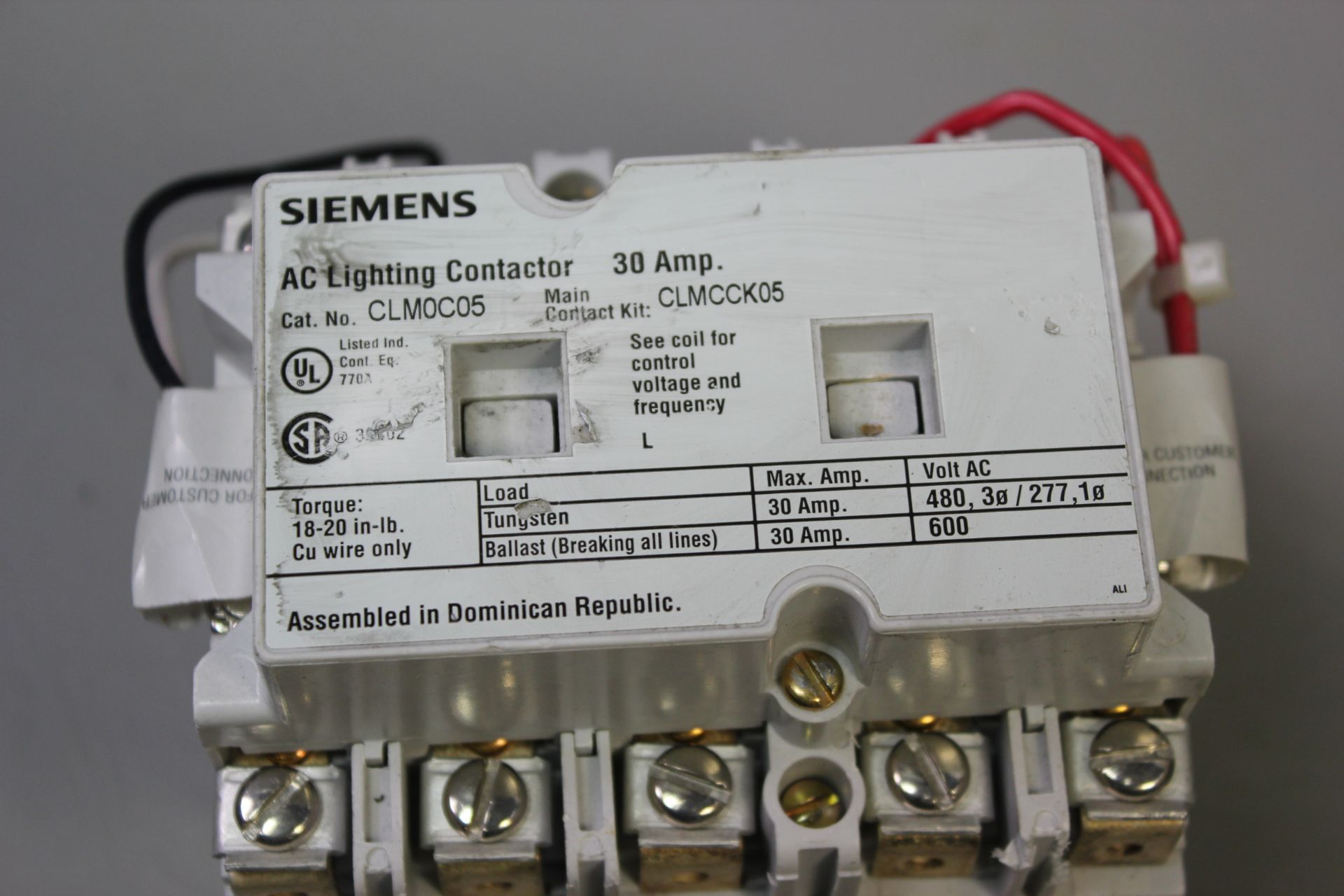 SIEMENS 30A LIGHTING CONTACTOR - Image 2 of 5