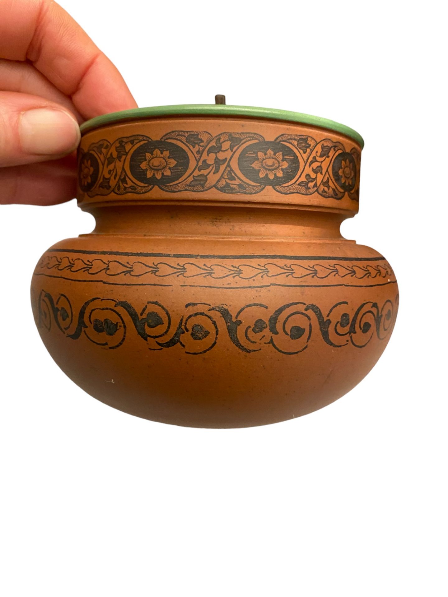 Six similar 19th century Etruscan style terracotta redware tobacco - Image 9 of 17